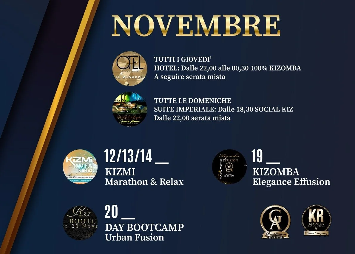 ...vento di novità, ecco voi in anteprima il calendario dei prossimi appuntamenti!