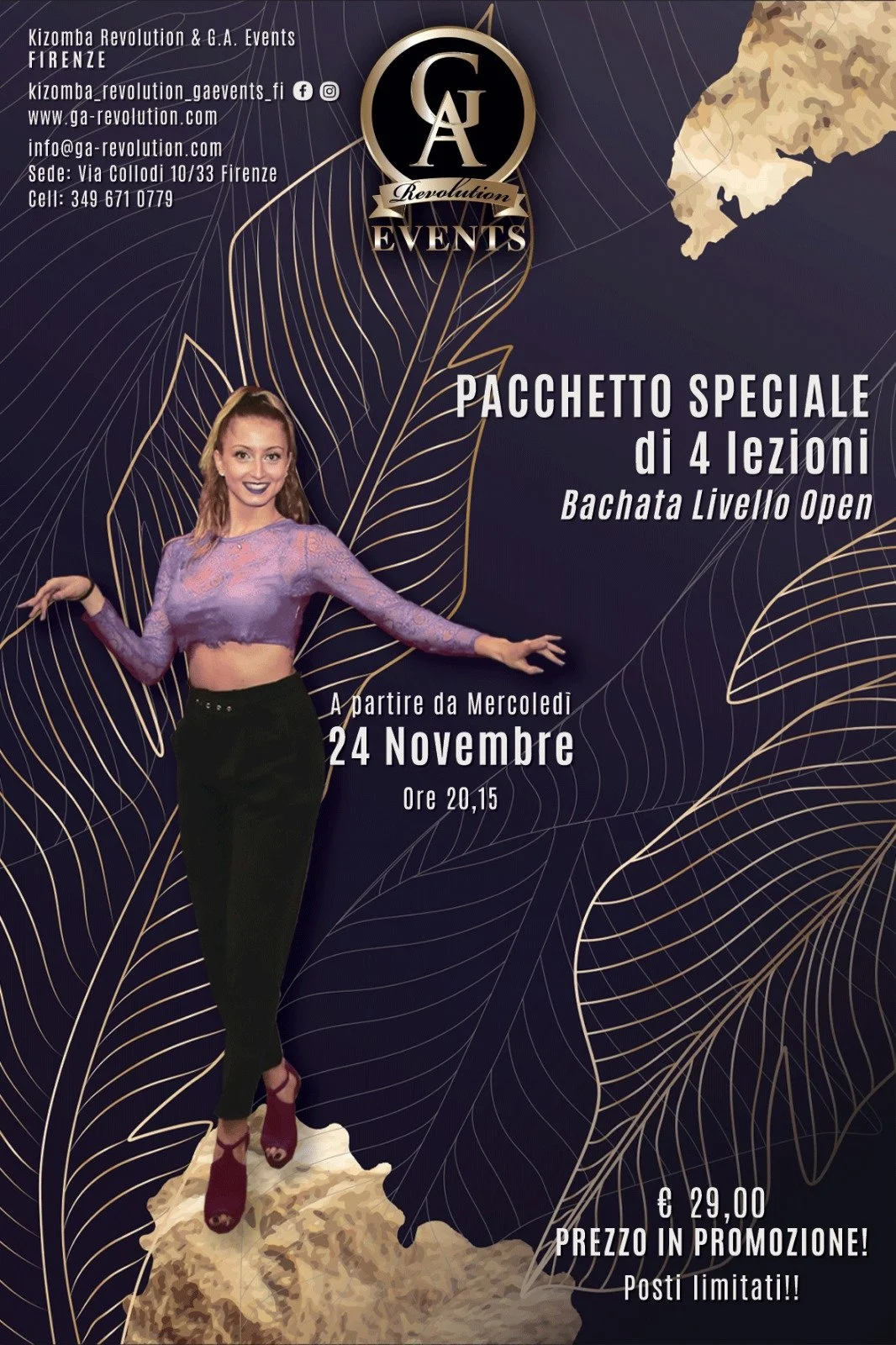 ...Mercoledì 24, inizia il pacchetto speciale di 4 Lezioni di Bachata - Livello Open... a cura di Jessica Valentini!