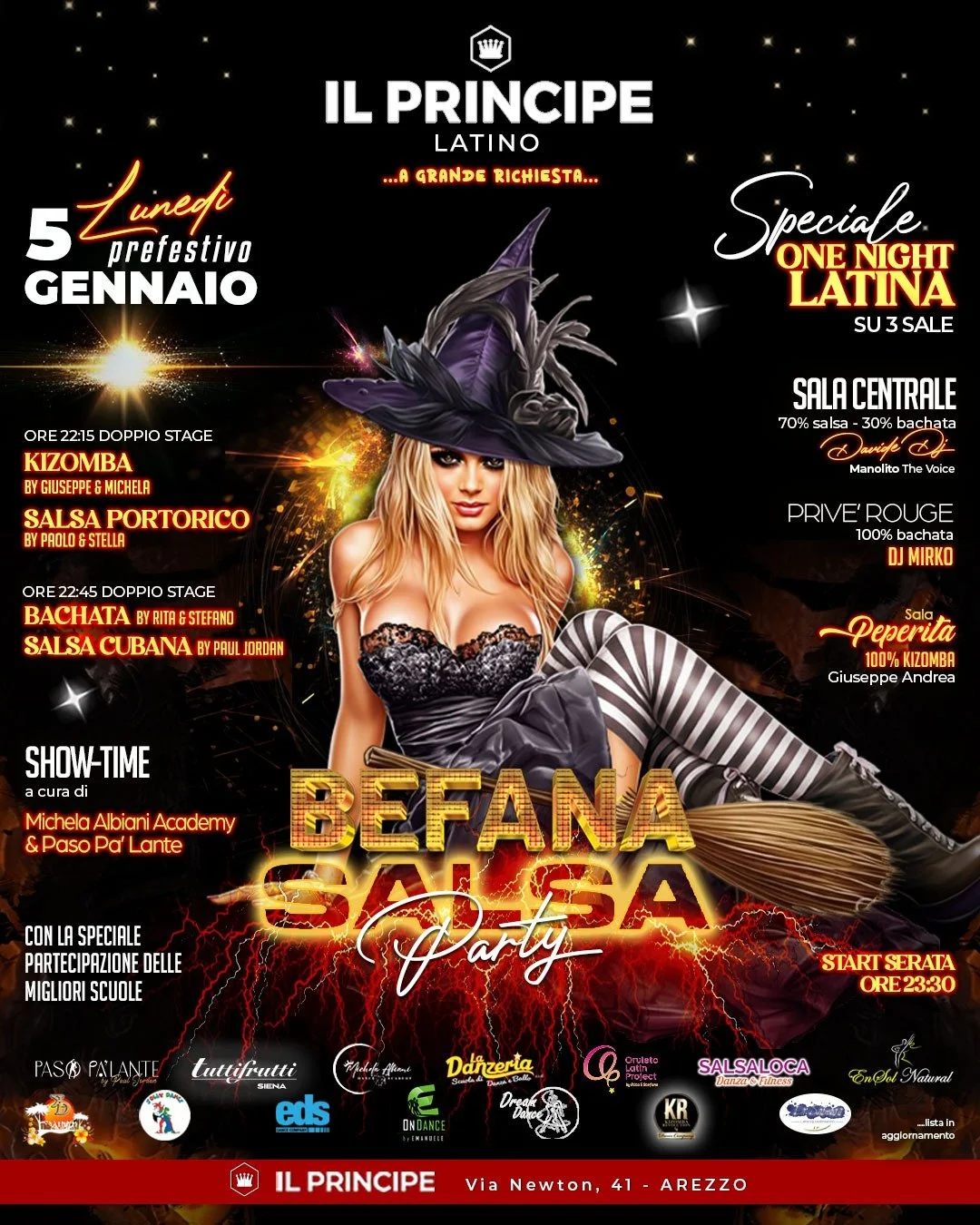 Lunedì 5 Gennaio: ritorna il Principe Multipista! Stage di Kizomba in preserata e a seguire pista 100% Kizomba carica di energia!