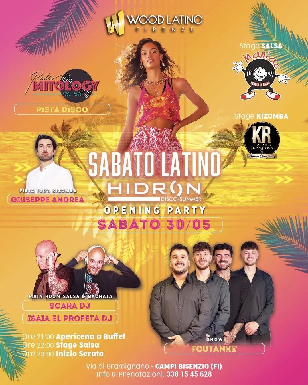...Sabato 30 Maggio: in arrivo l'inaugurazione più attesa, torna l'Hidron Latino con pista 100% Kizomba!