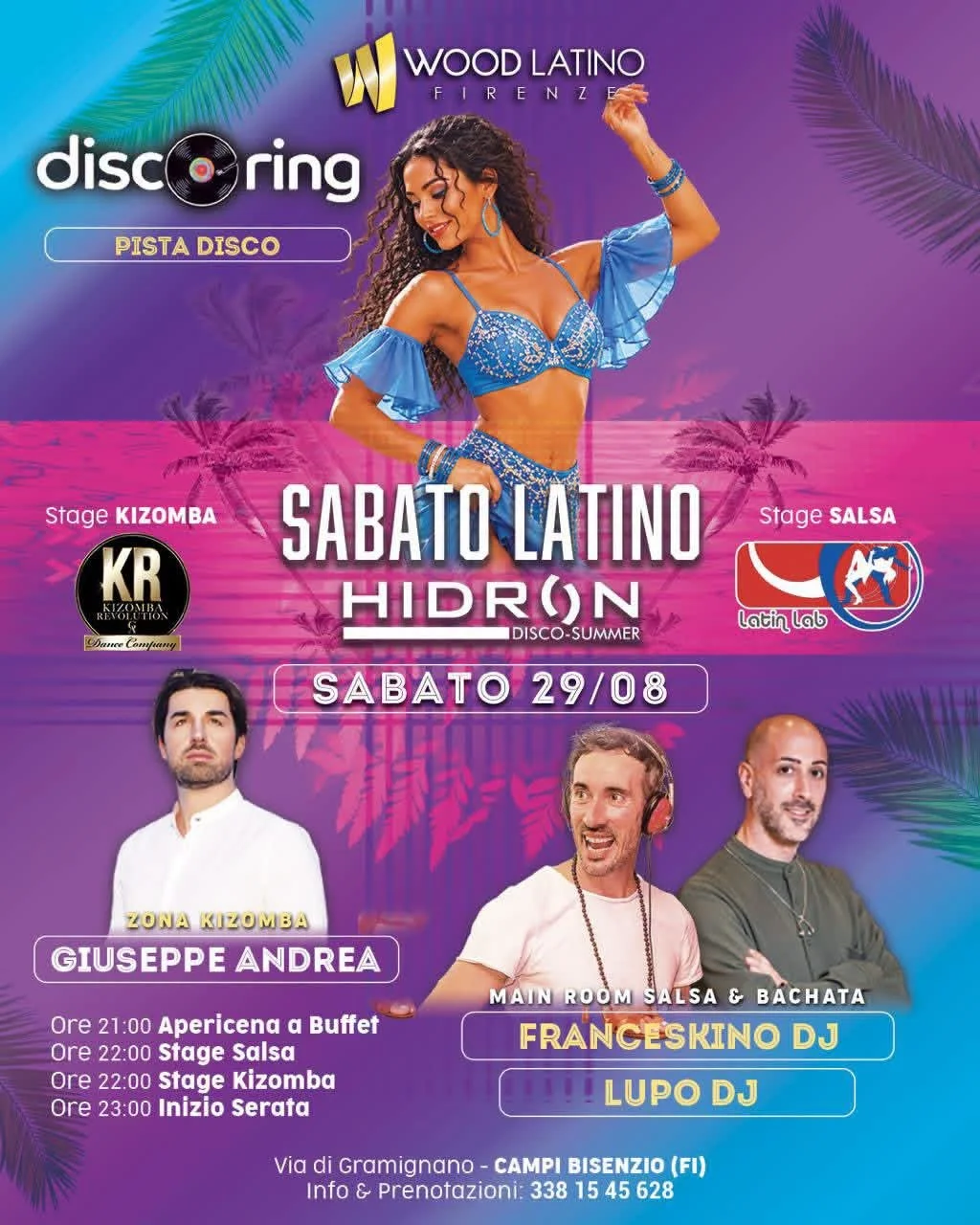 ...Sabato 29 Agosto: torna la notte della movida, Hidron Latino con pista 100% Kizomba!