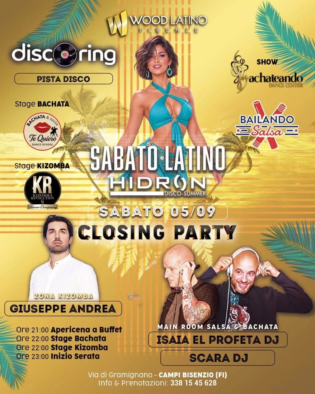 ...Sabato 05 Settembre: salutiamo la notte della movida, Closing Party Hidron Latino con pista 100% Kizomba!
