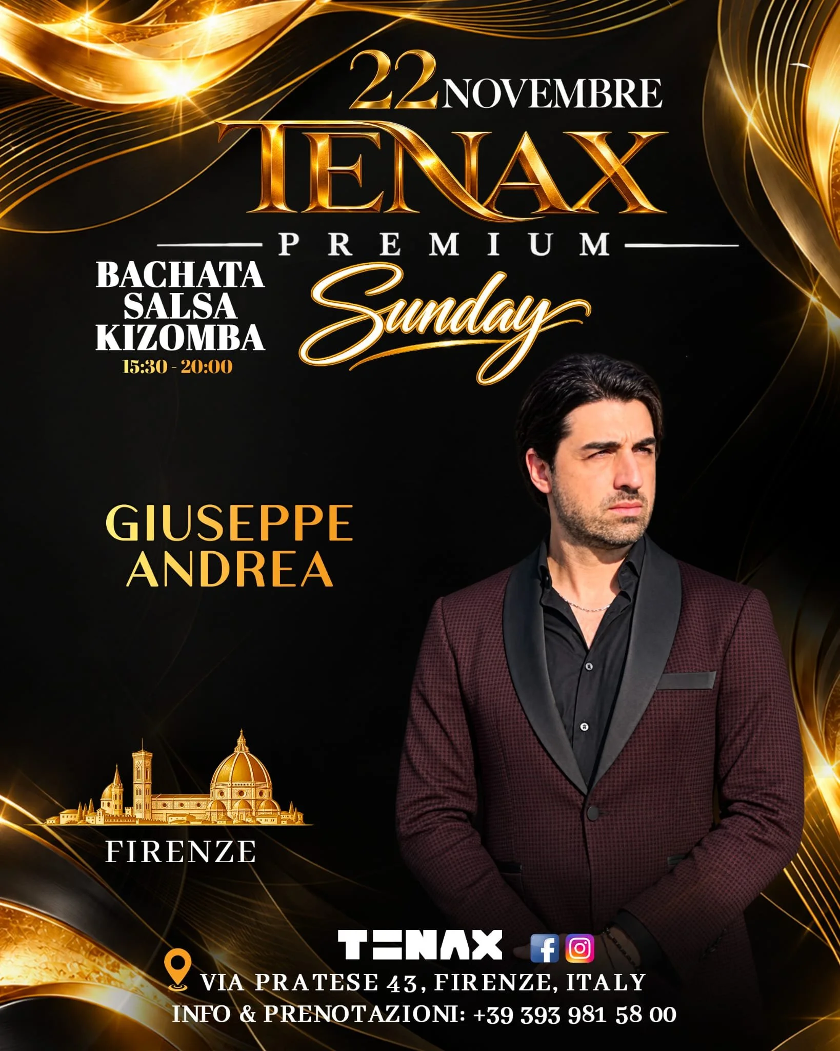...Domenica 22 Novembre: decolla il Progetto Tenax, un pomeriggio pieno di musica, si balla Salsa Bachata e Privè 100% Kizomba!