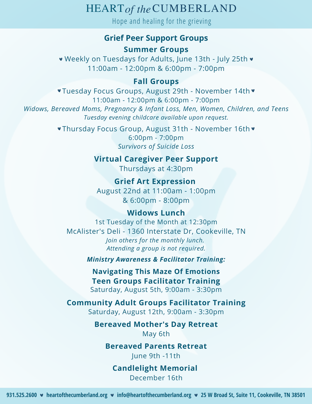 Upcoming 2023 Groups, Trainings, & Events