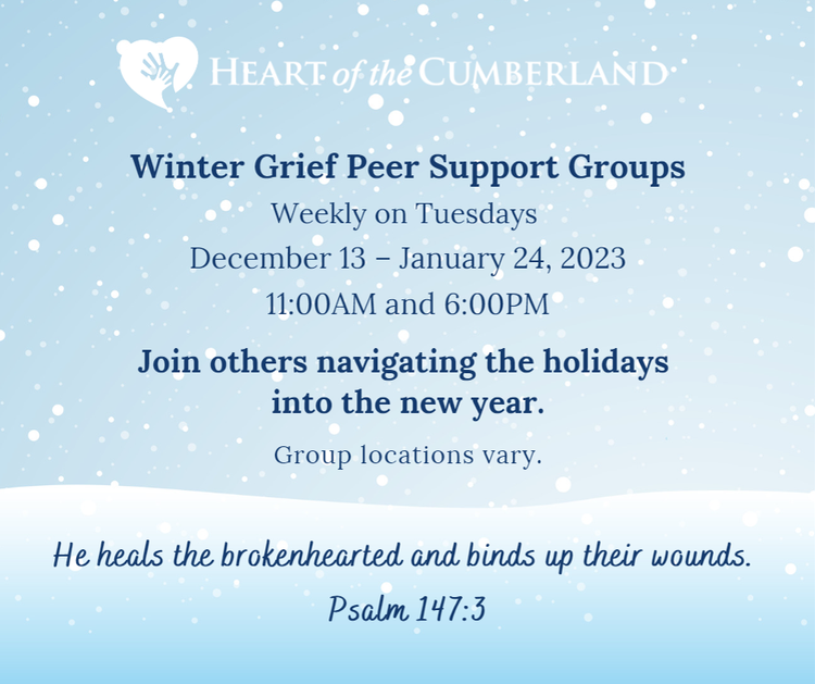 Winter Grief Peer Support Groups 2022 - 2023