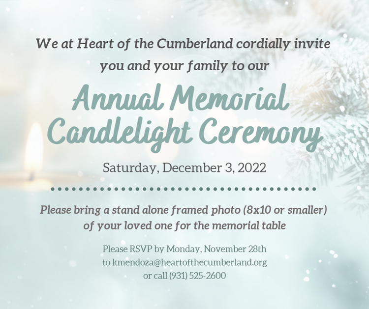 Annual Candlelight Memorial Ceremony (RSVP Required)