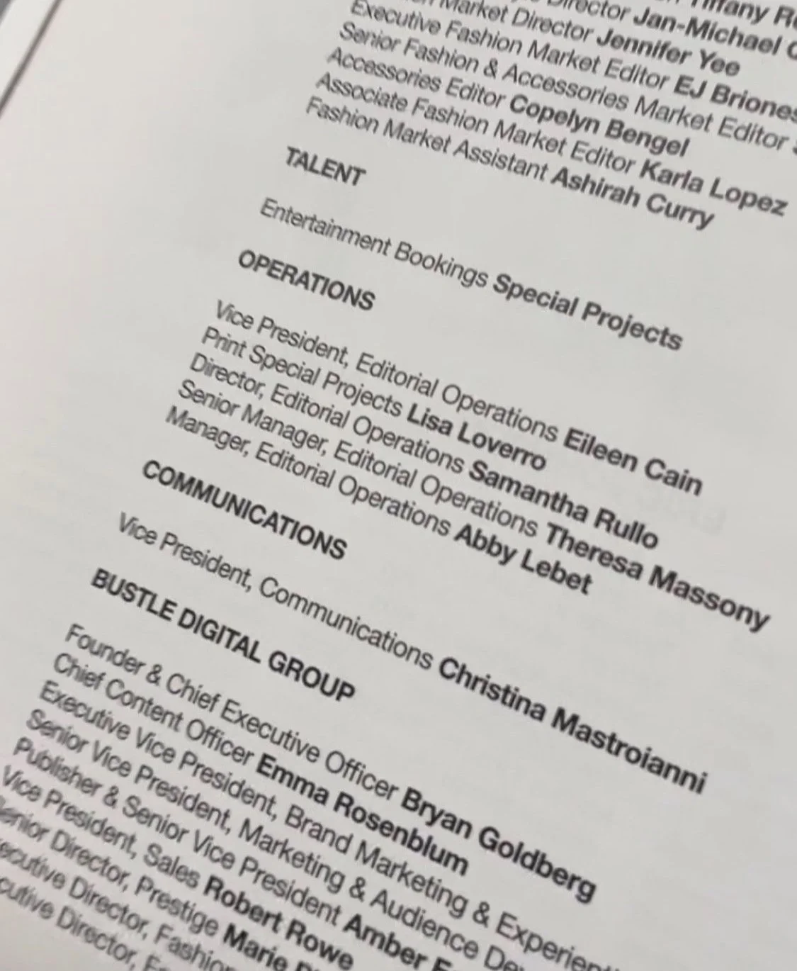 NYLON Print Masthead