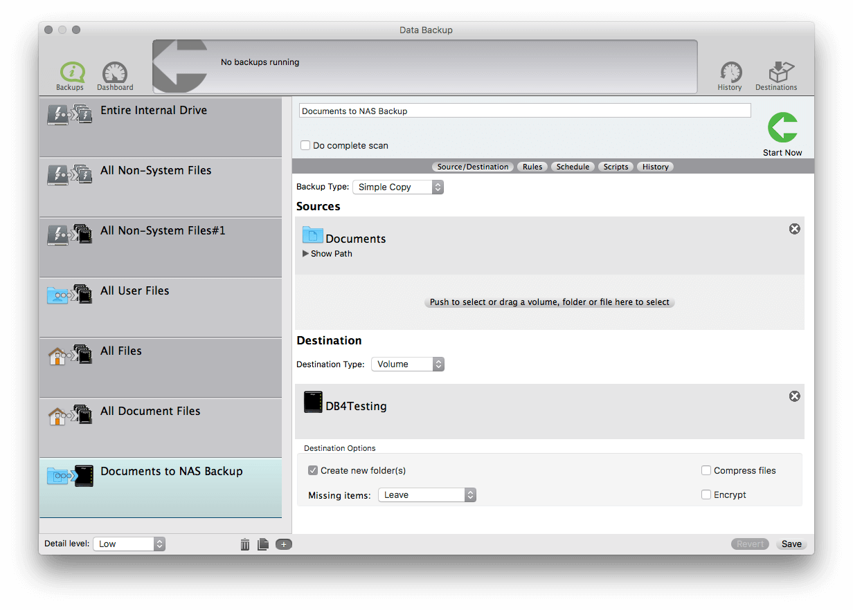 Data Backup With A Network Attached Storage Device