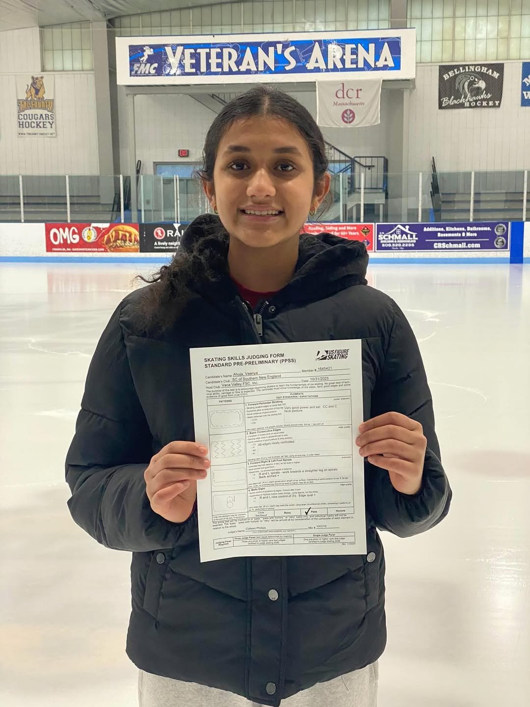 Vaanya passed Pre-Preliminary Skating Skills!