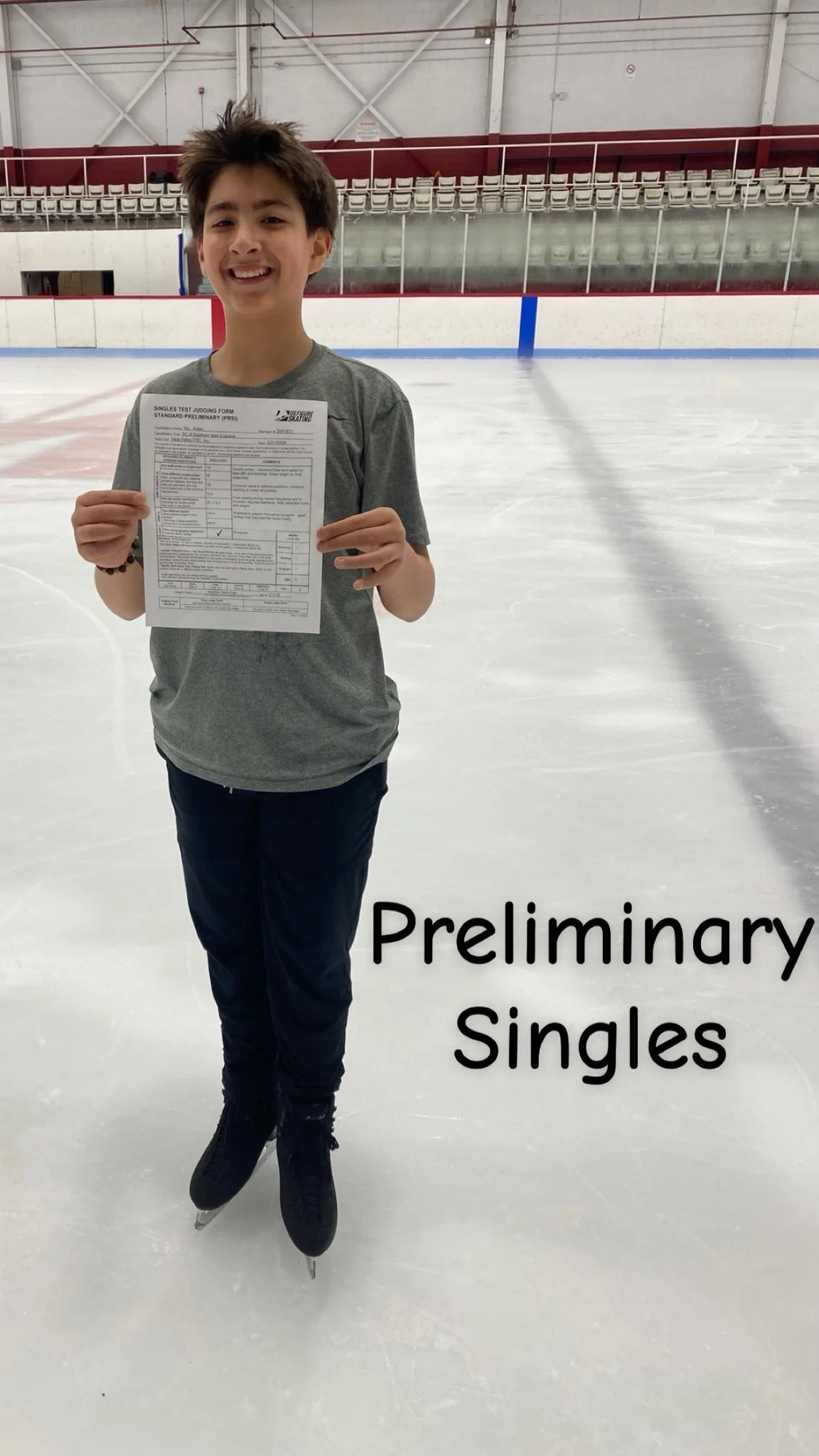 Aiden passed Preliminary Singles!