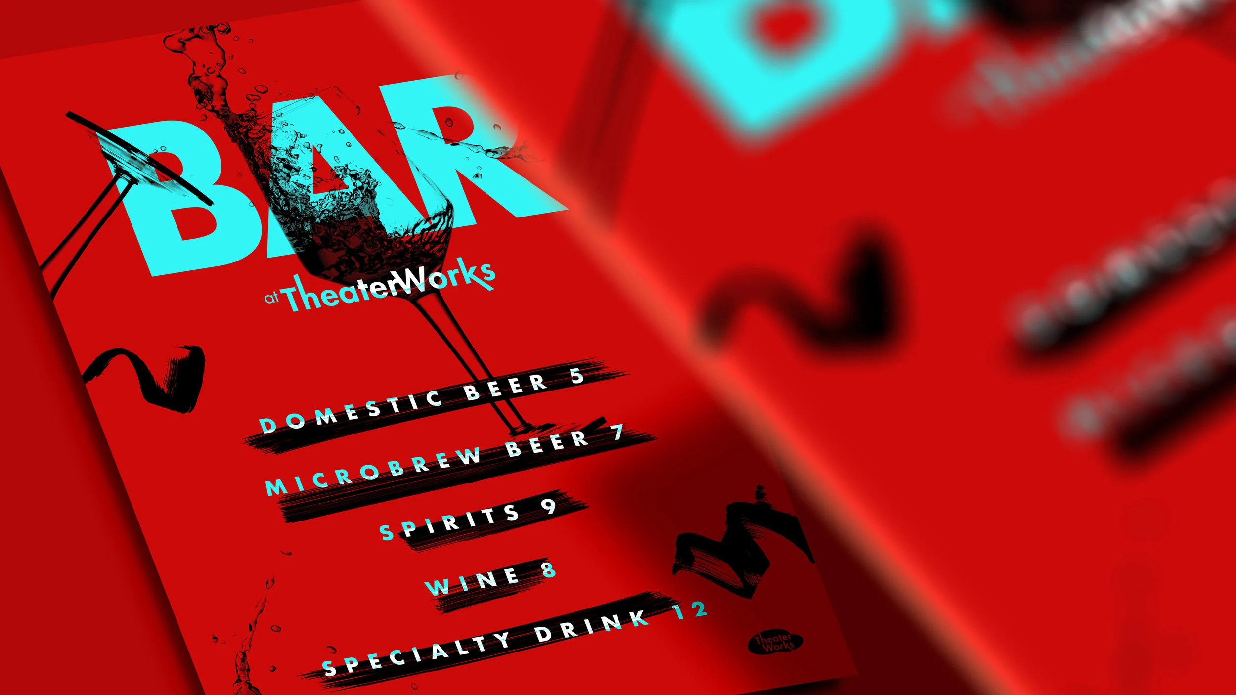  Menu and brand design for The TheaterWorks Bar 