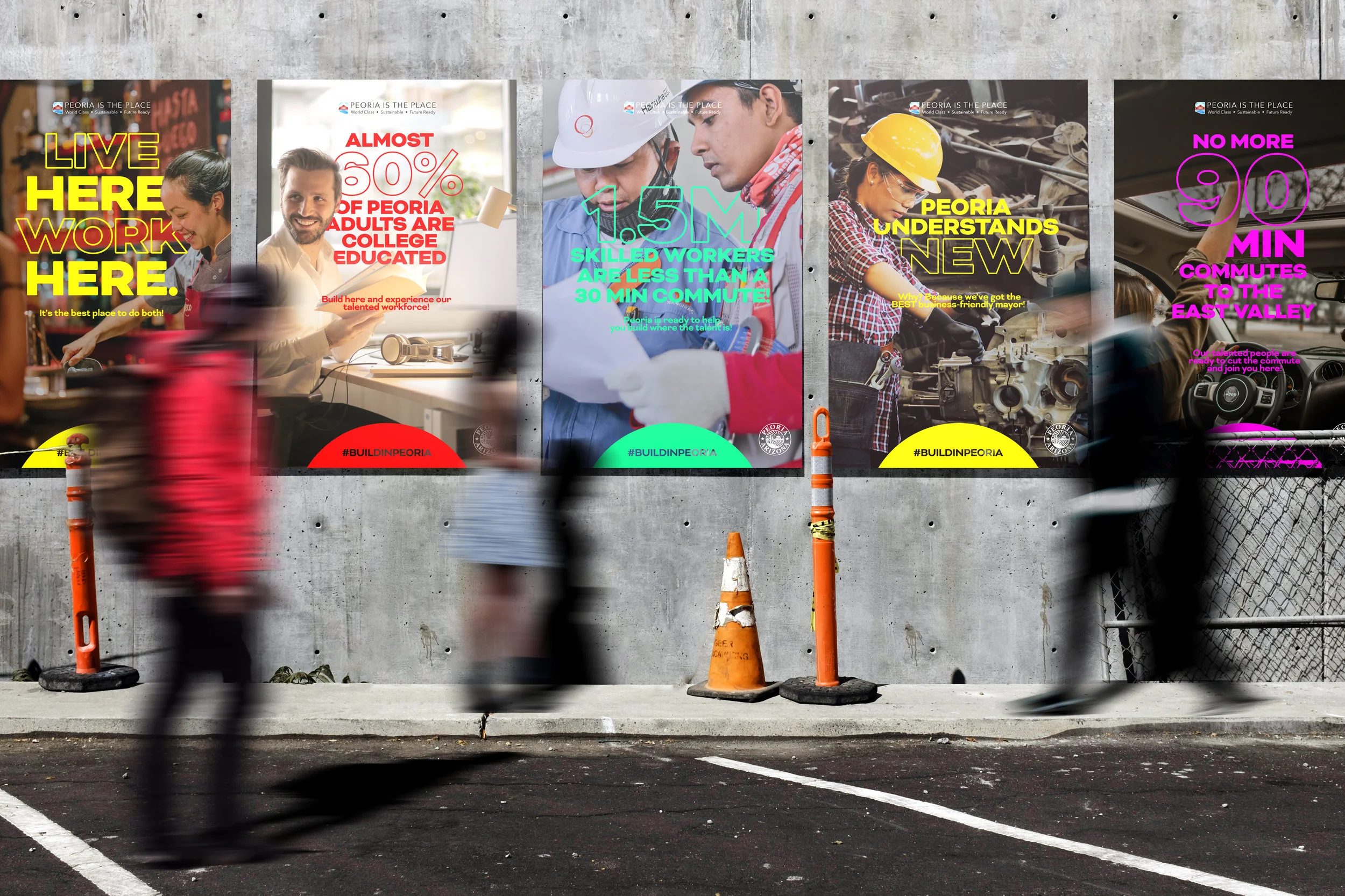  Concept brand for Peoria, AZ marketing campaign to encourage businesses to #buildinpeoria. 