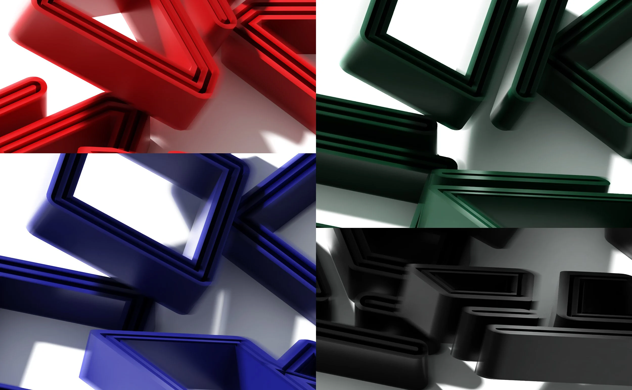  3D rendering of custom icons as key branding art 