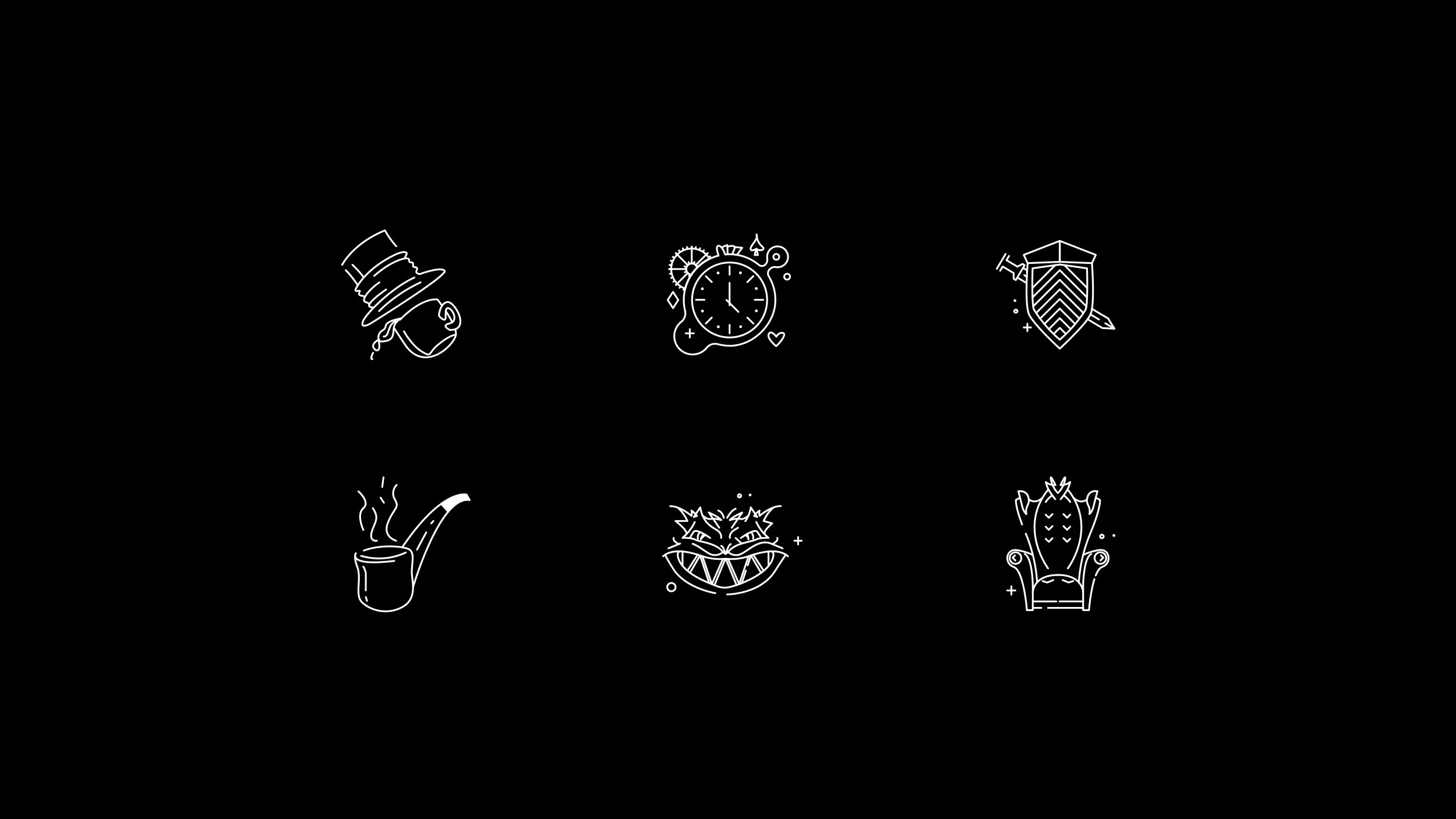  Custom hand-drawn icons. 