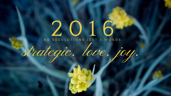 No Resolutions. Just 3 words this year.