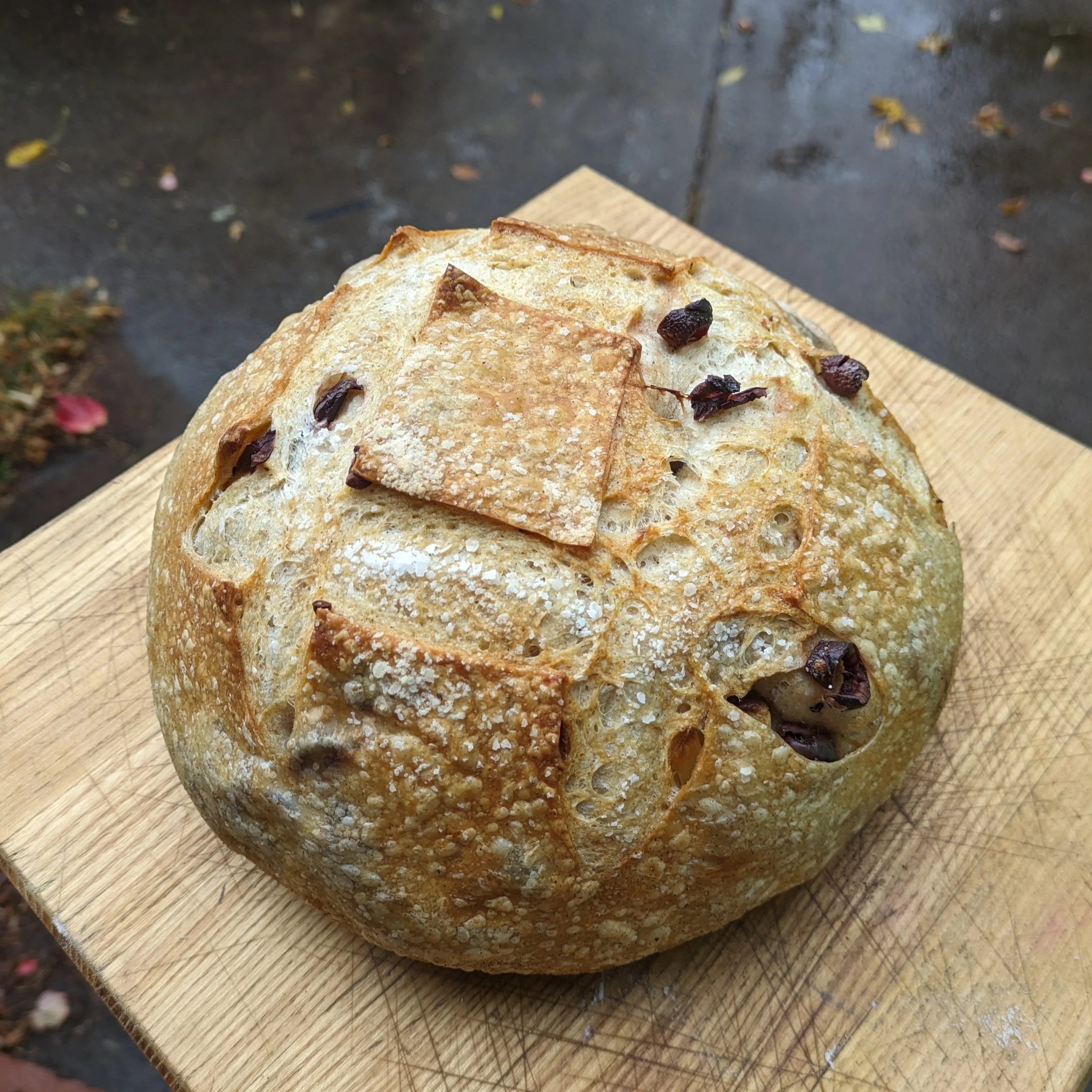 Kalamata olive thyme sourdough