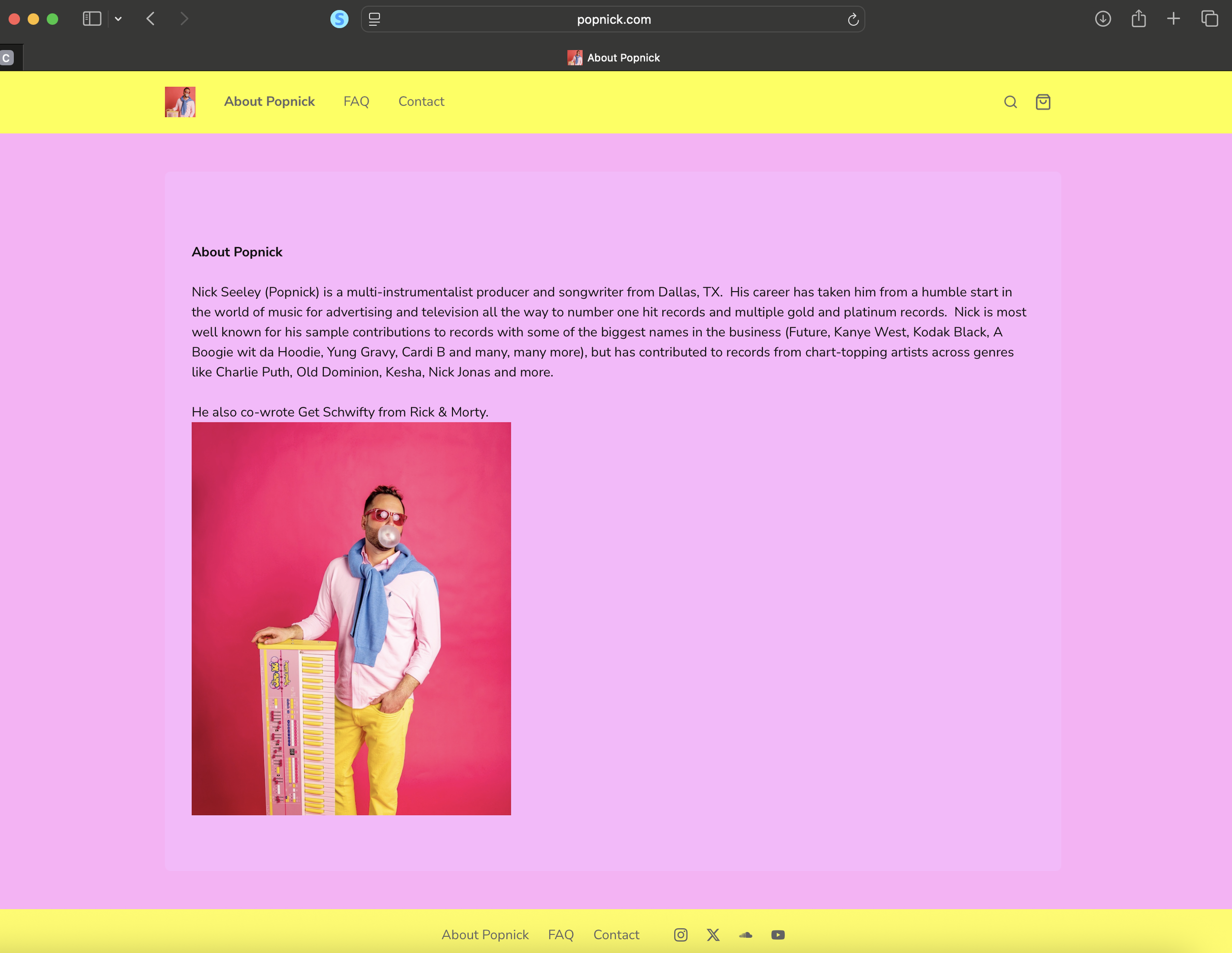 Website and social media portrait photography for Popnick, created for personal branding and online profiles.