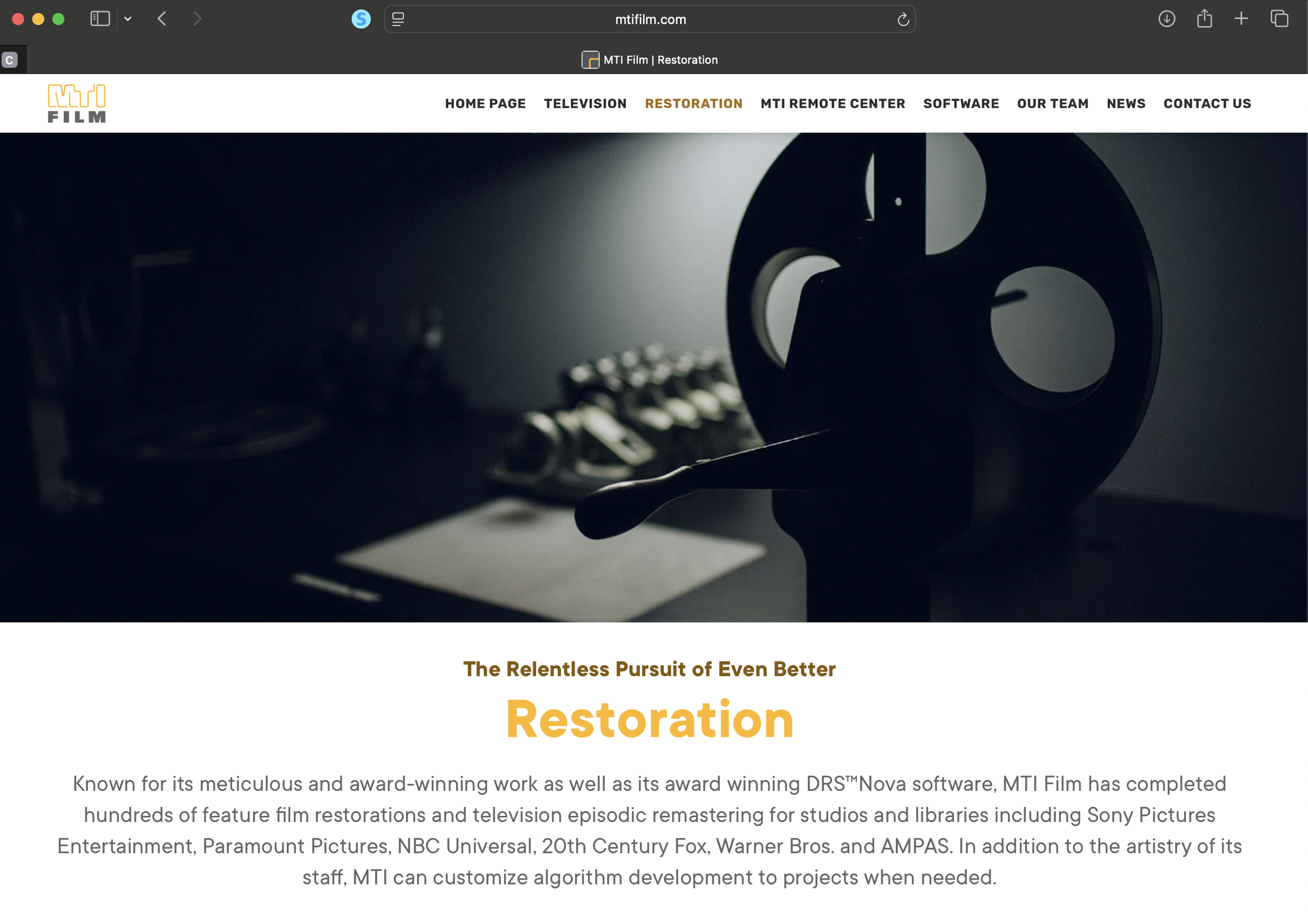 A cinematic close-up of professional film restoration equipment at MTI Film, highlighting precision tools used in archival film preservation and remastering. Photographed by Yana Tinker of Yana’s Photos in Los Angeles.