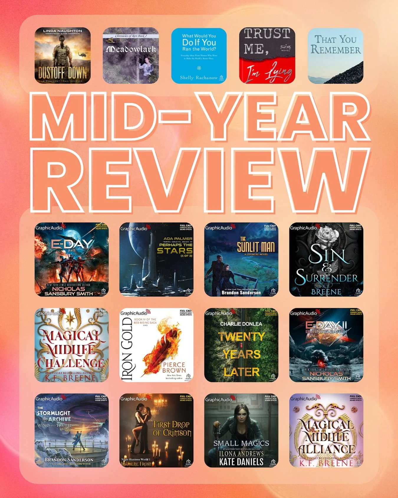 2025 so far 💫🤓
✅ 15 full cast projects with @graphicaudio_official (more coming soon!) 
✅ 5 solo audiobooks (currently recording the next one) 
✅ So many auditions 😂 (I need to start keeping better track lol) 

#audiobooks #audiobooknarrator #audi