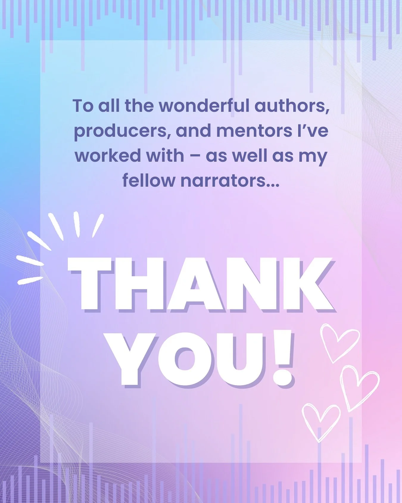 I&rsquo;m a couple days late, but I wanted to ring out #AudiobookMonth with an appreciation post! A million thanks to all of the mentors, authors, and producers I&rsquo;ve worked with so far &mdash; and to my fellow narrators who have welcomed me int