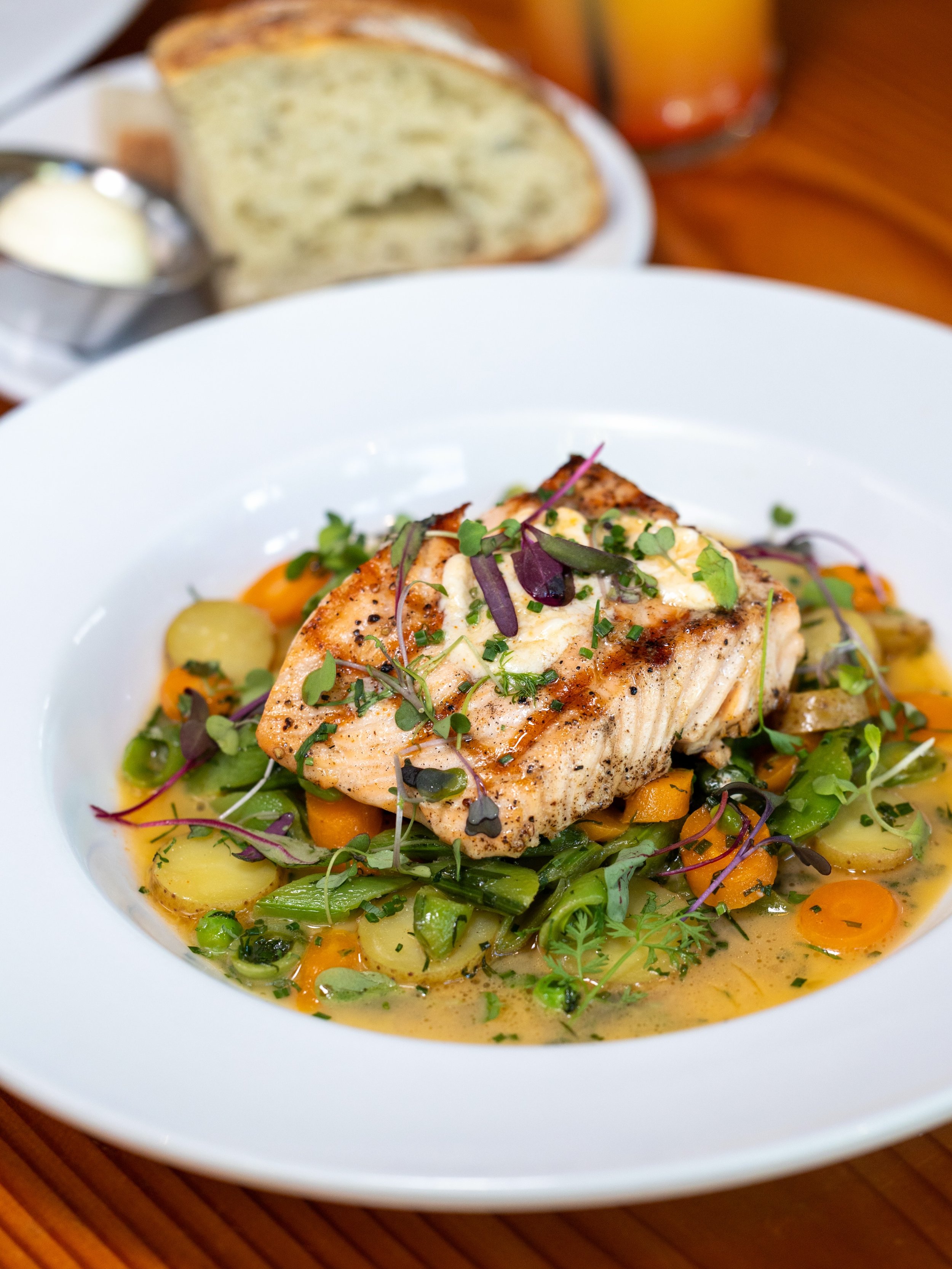 Perfectly grilled salmon, fresh seasonal vegetables, and all the reasons to linger a little longer at the table.
