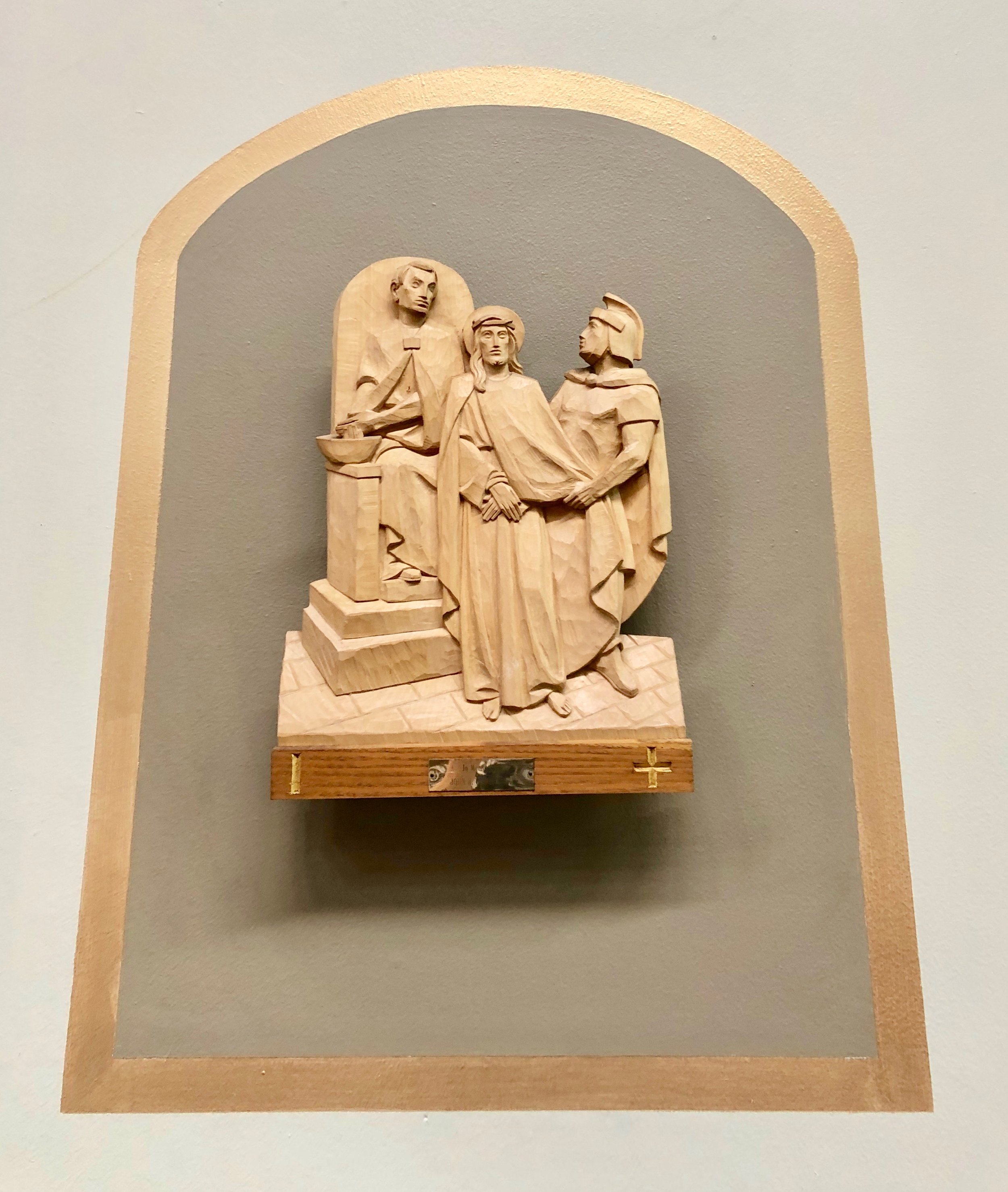 Wooden Station of the Cross, Jesus Cruifixion, St Joseph's Catholic Church, Capitola, California, Lanzini