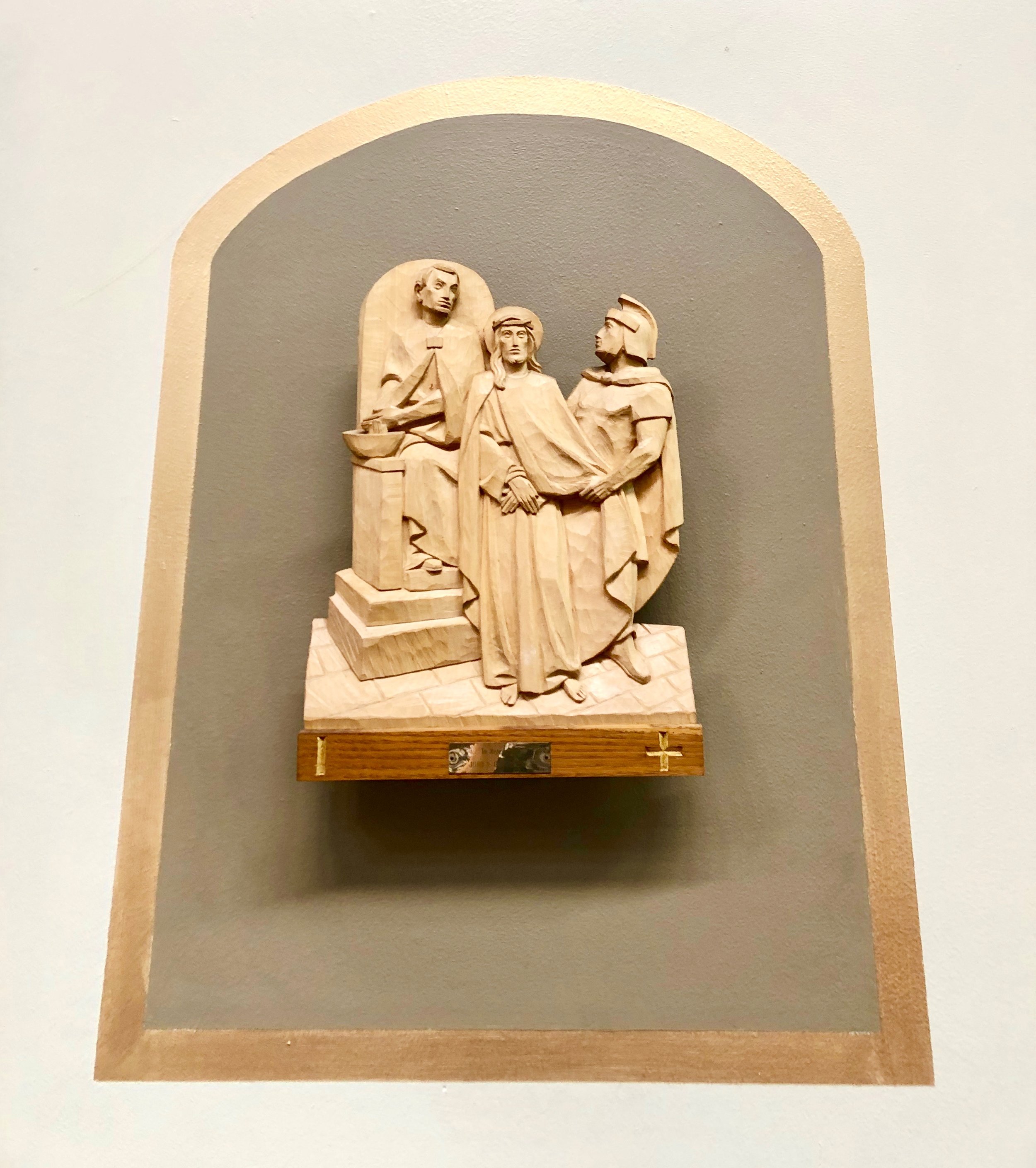 Wooden Station of the Cross, Jesus Cruifixion, St Joseph's Catholic Church, Capitola, California, Lanzini