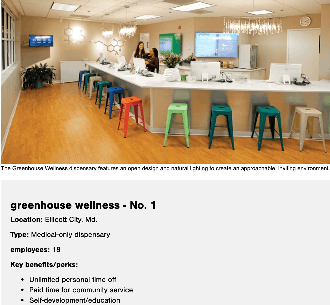 Greenhouse Wellness Wins #1 Cannabis Dispensary to Work for in Cannabis Dispensary Magazine