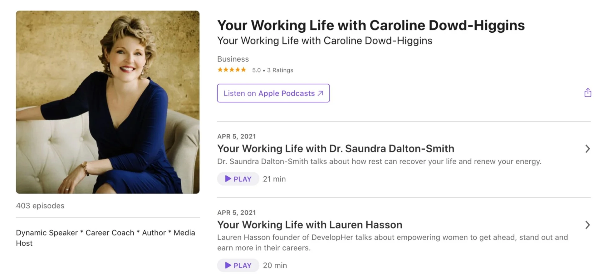 Your Working Life Podcast with Caroline-Dowd Higgins