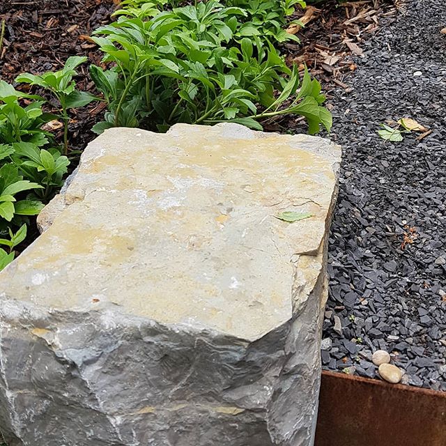 There's something magical about all these elements- the boulder, Corten riser, limestone crush, natural wood mulch, Pachysandra terminalis (Japanese spurge)... stunning.
.
.
.
✒ design: Gardens by Angela
⚒ install: @thejansengroup 📸 photo: @indigoga