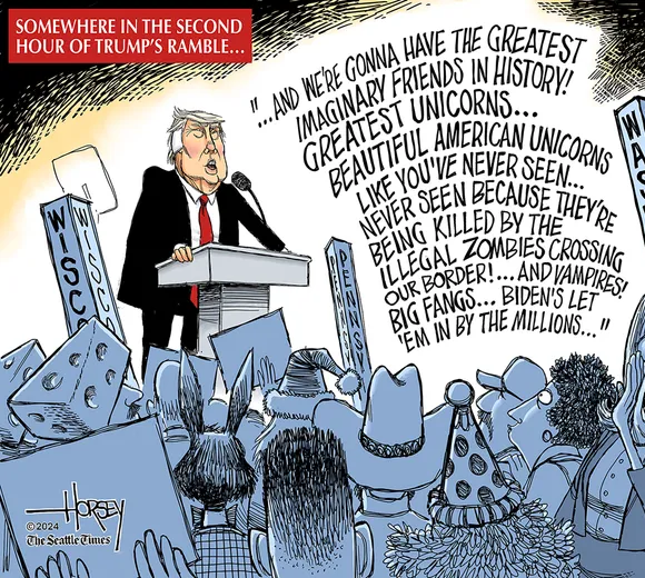 Trump rants, resurfaces sexual assault allegations for 49 unfocused minutes