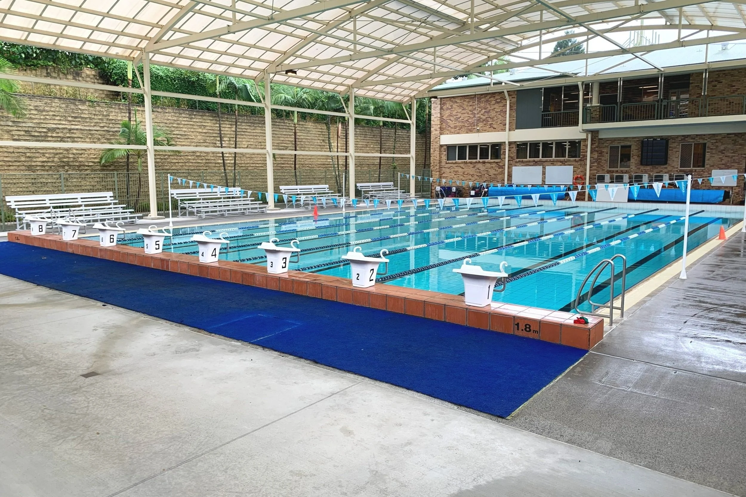 Concrete surfaces aren't acceptable for aquatic centers