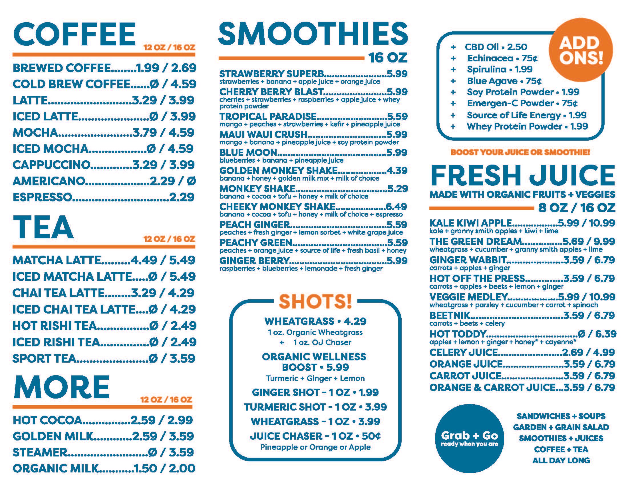 Trifold Menu - Interior - Outpost 