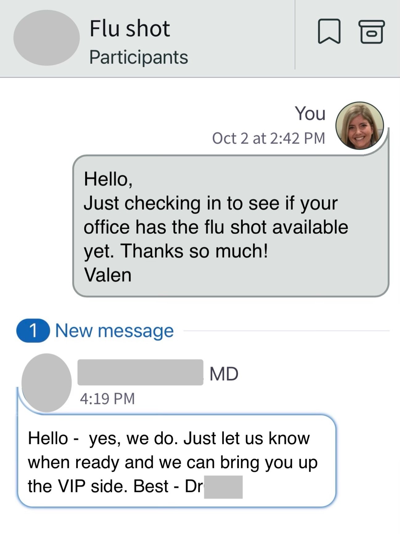 This week, my family doctor demonstrated patient-centered care at its finest. 🙌

Every year when I go to my family doctor&rsquo;s office for my flu shot, I&rsquo;m welcomed through the &ldquo;VIP&rdquo; staff entrance. As a transplant recipient taki