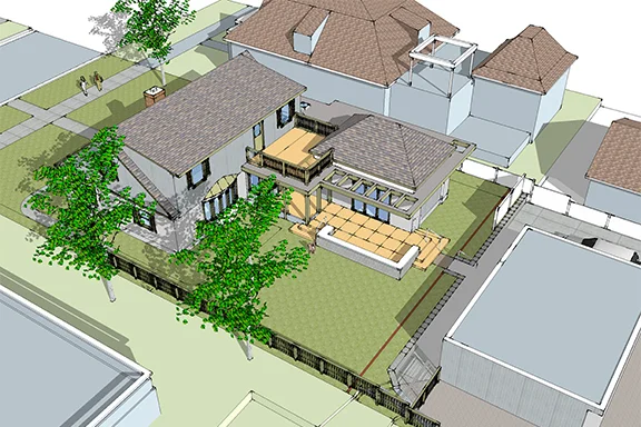 3-D Model of House with Addition