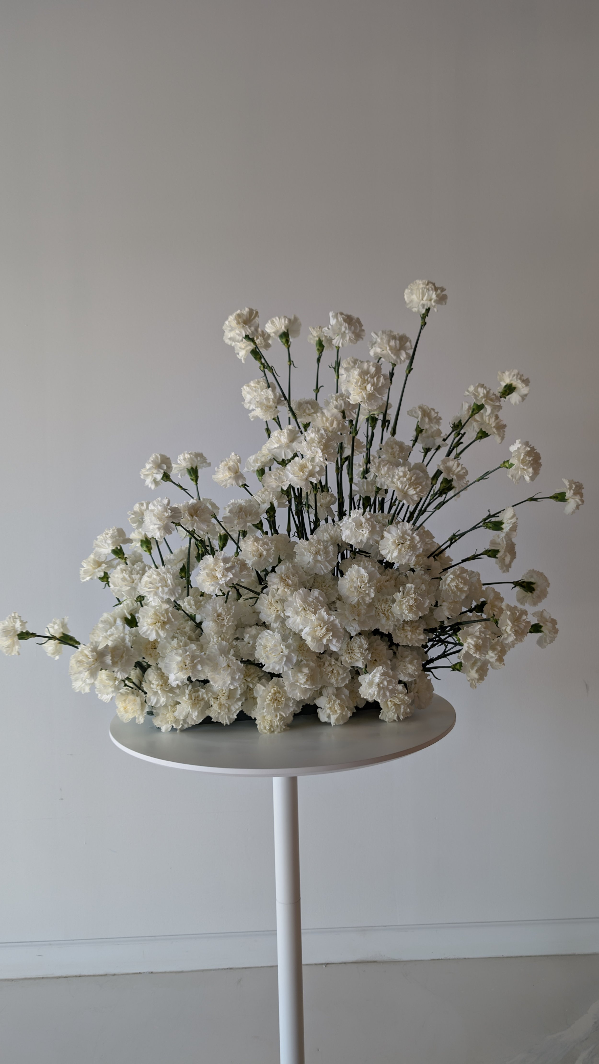 Modern White Carnation Statement Arrangement