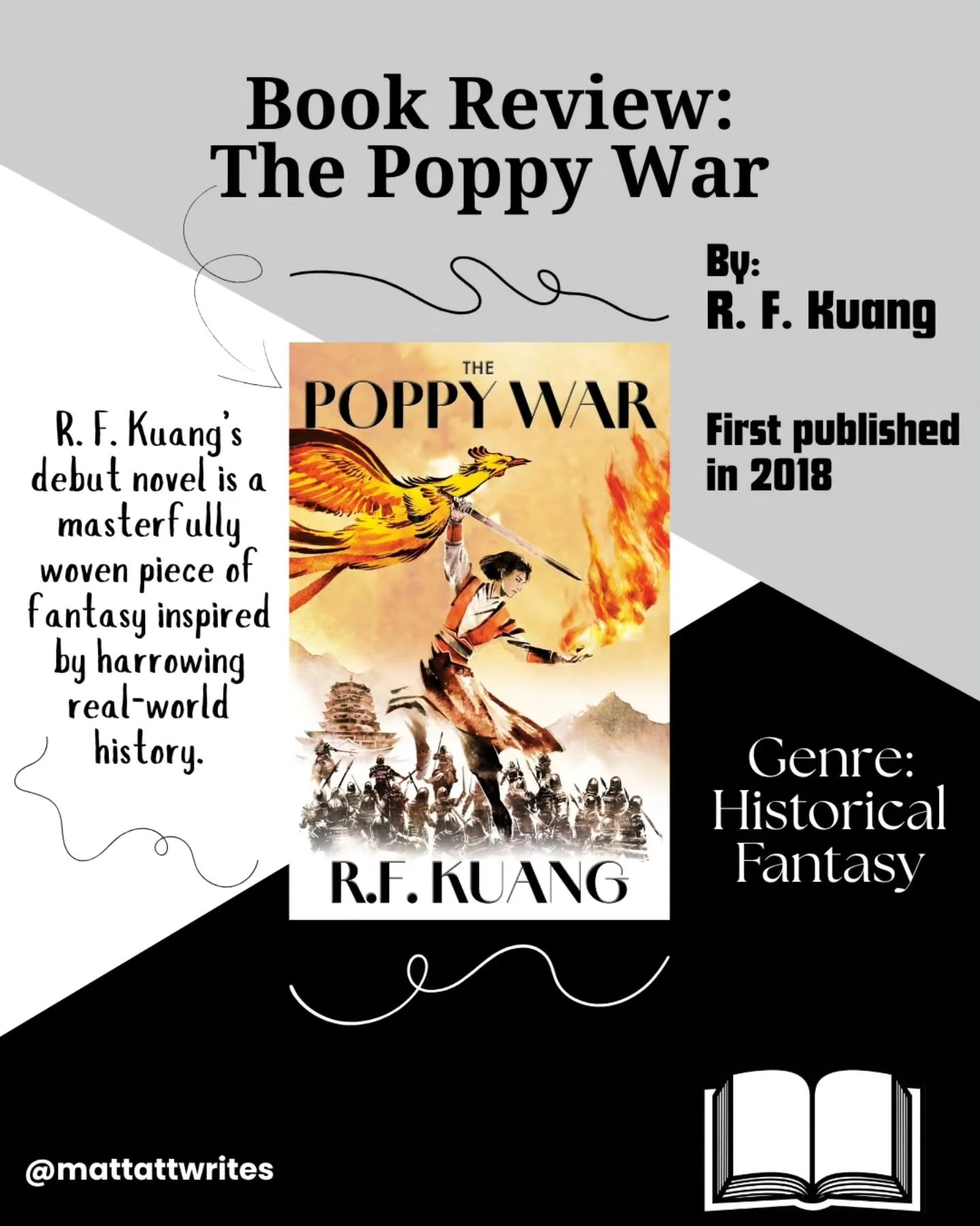 My book club recently read 'The Poppy War' by @kuangrf, and I am so very glad we did. This is an outstanding work of fantasy.

And honestly, I think it gets better when you consider this was Kuang's debut. 🤯

Have you read 'The Poppy War'? If so, le