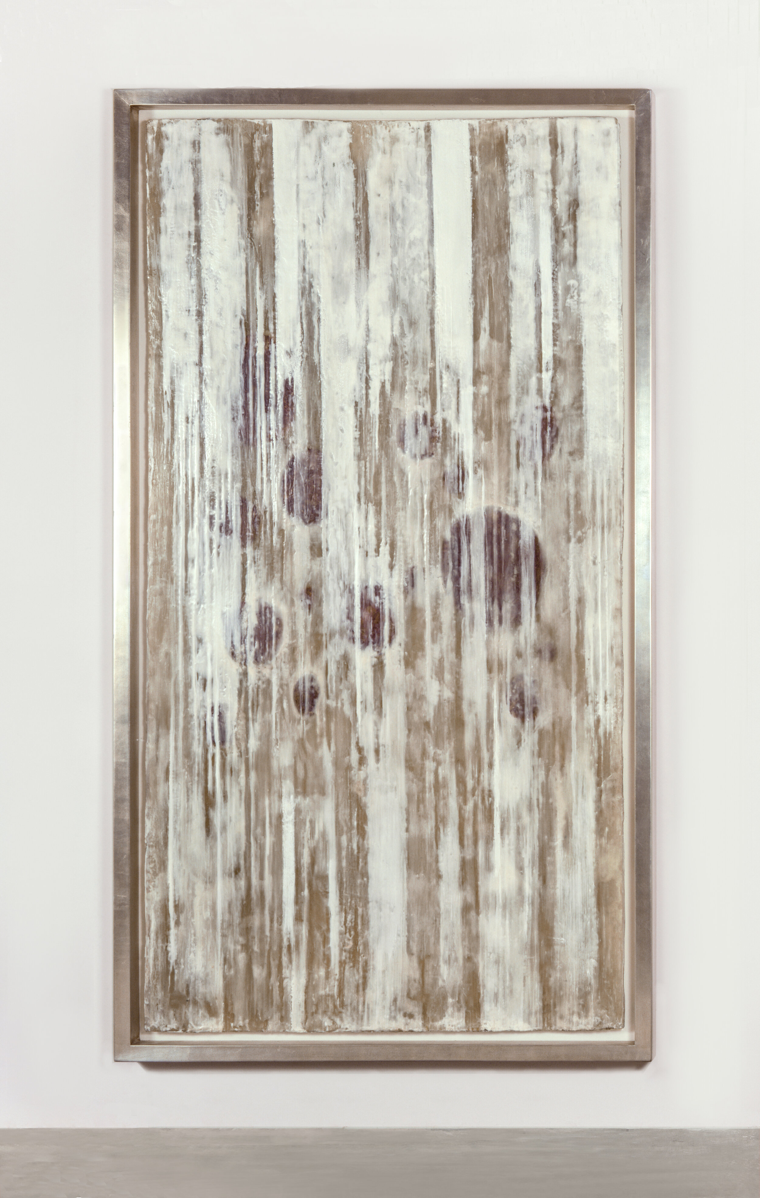  Reading Endgrains V, 1991 Encaustic, pigment, fiberglass, resin and steel 102” x 57” 