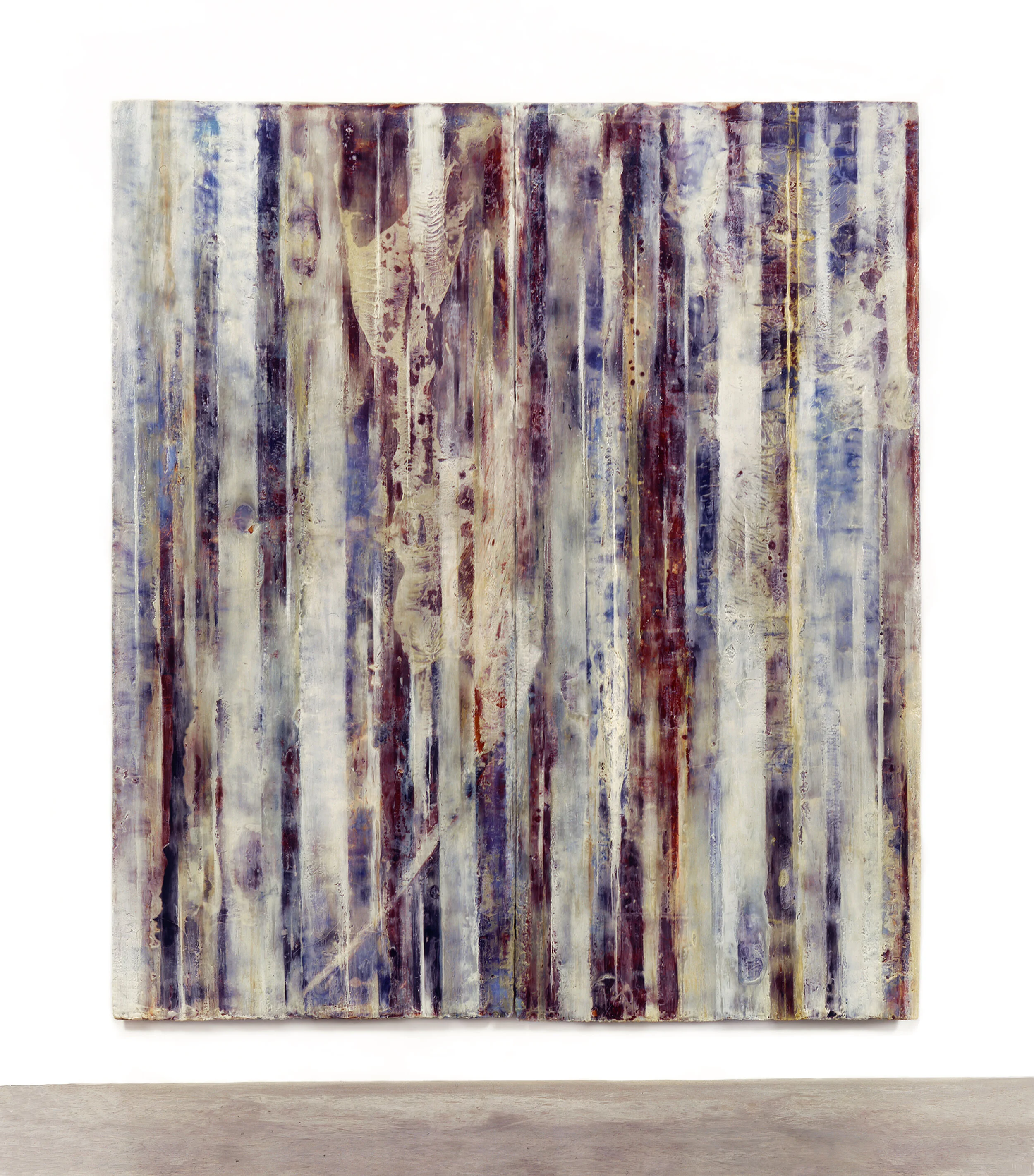  Spill, 1990 Encaustic, pigment, resin, fiberglass, foam on wood panel 98” x 112” 