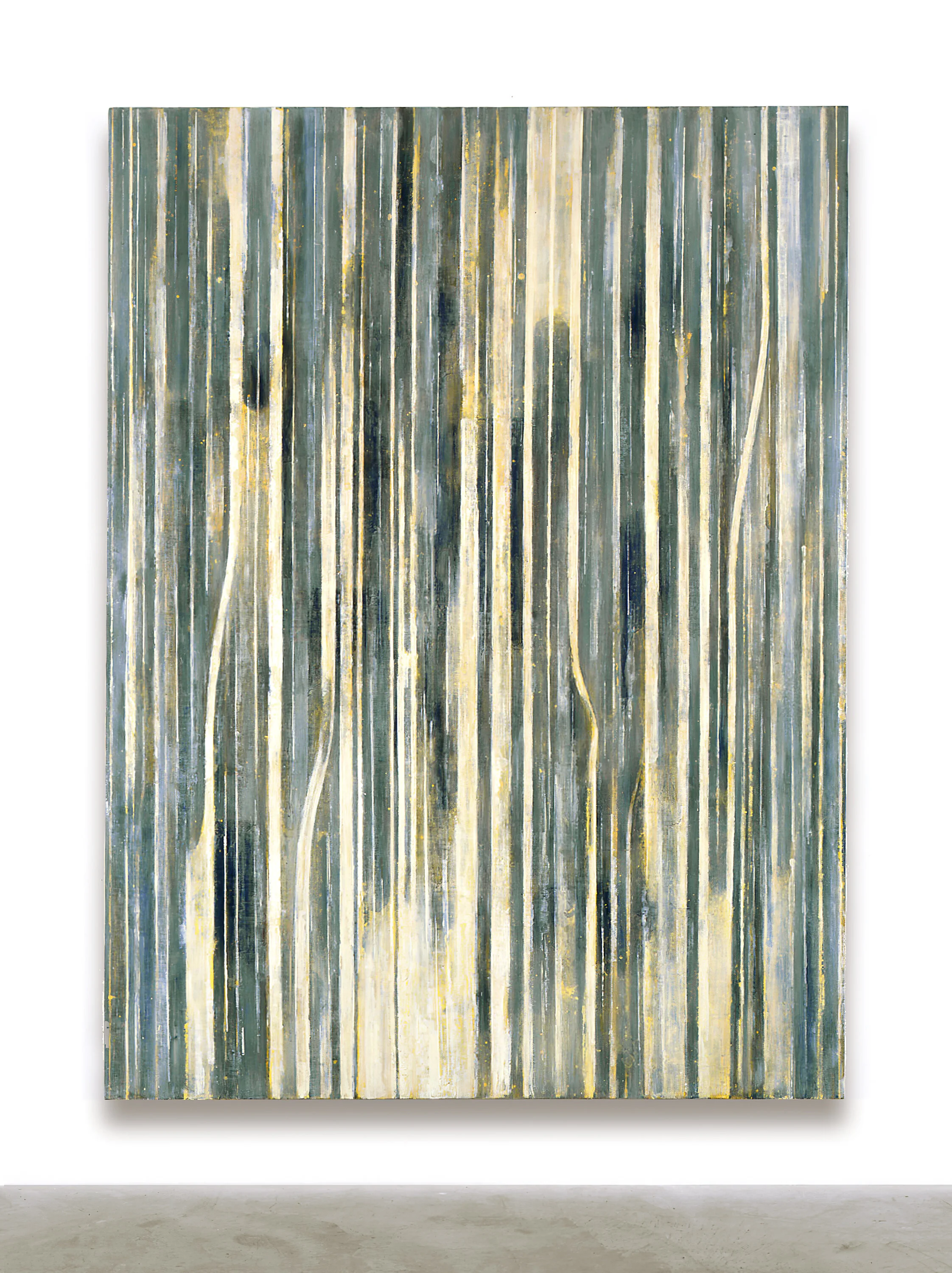  Fieldmarks XIII, 1994 Oil, enamel and asphaltum on canvas 101.5” x 75.5” 
