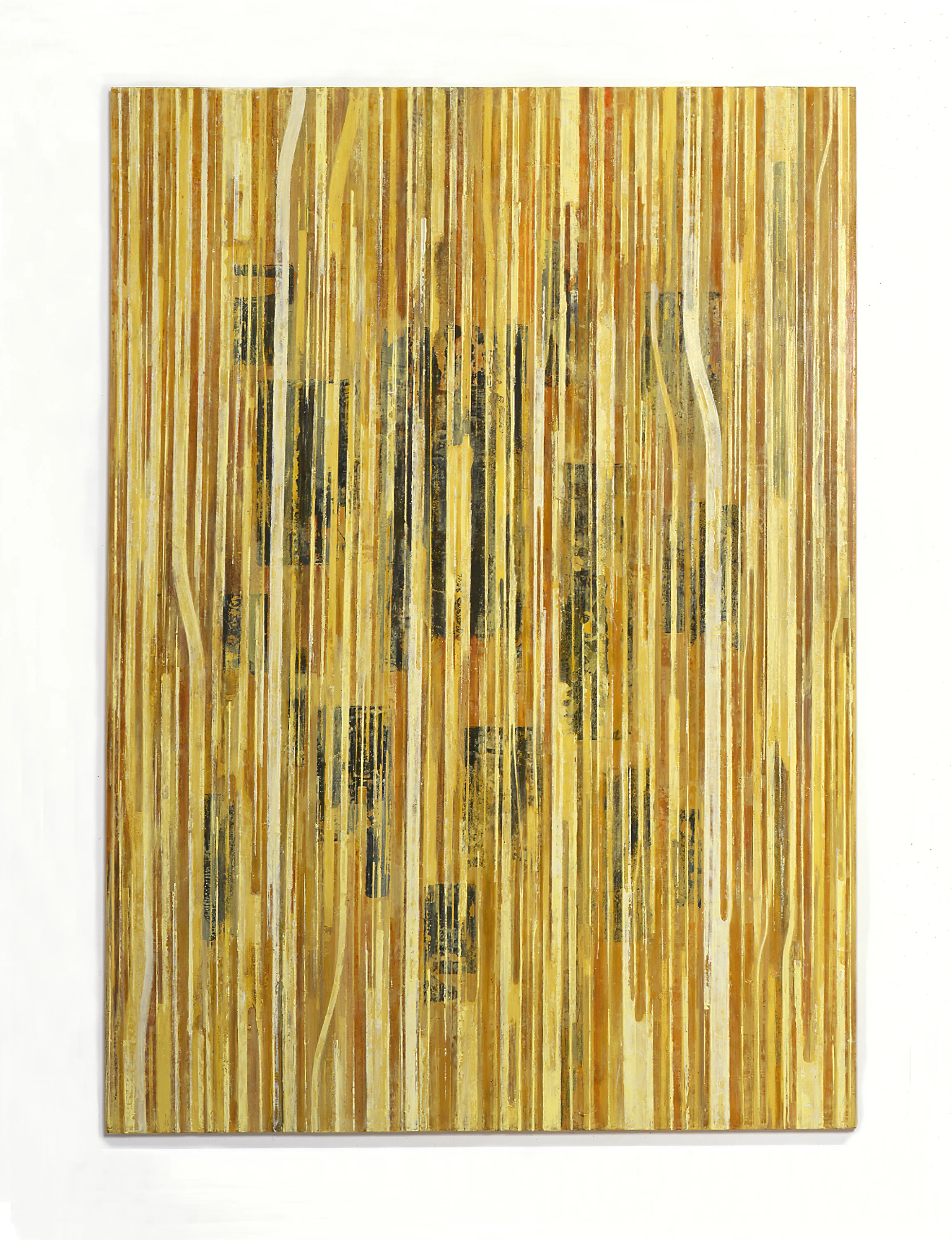  Fieldmarks X, 1993 Oil, enamel and asphaltum on canvas 87” x 62” 
