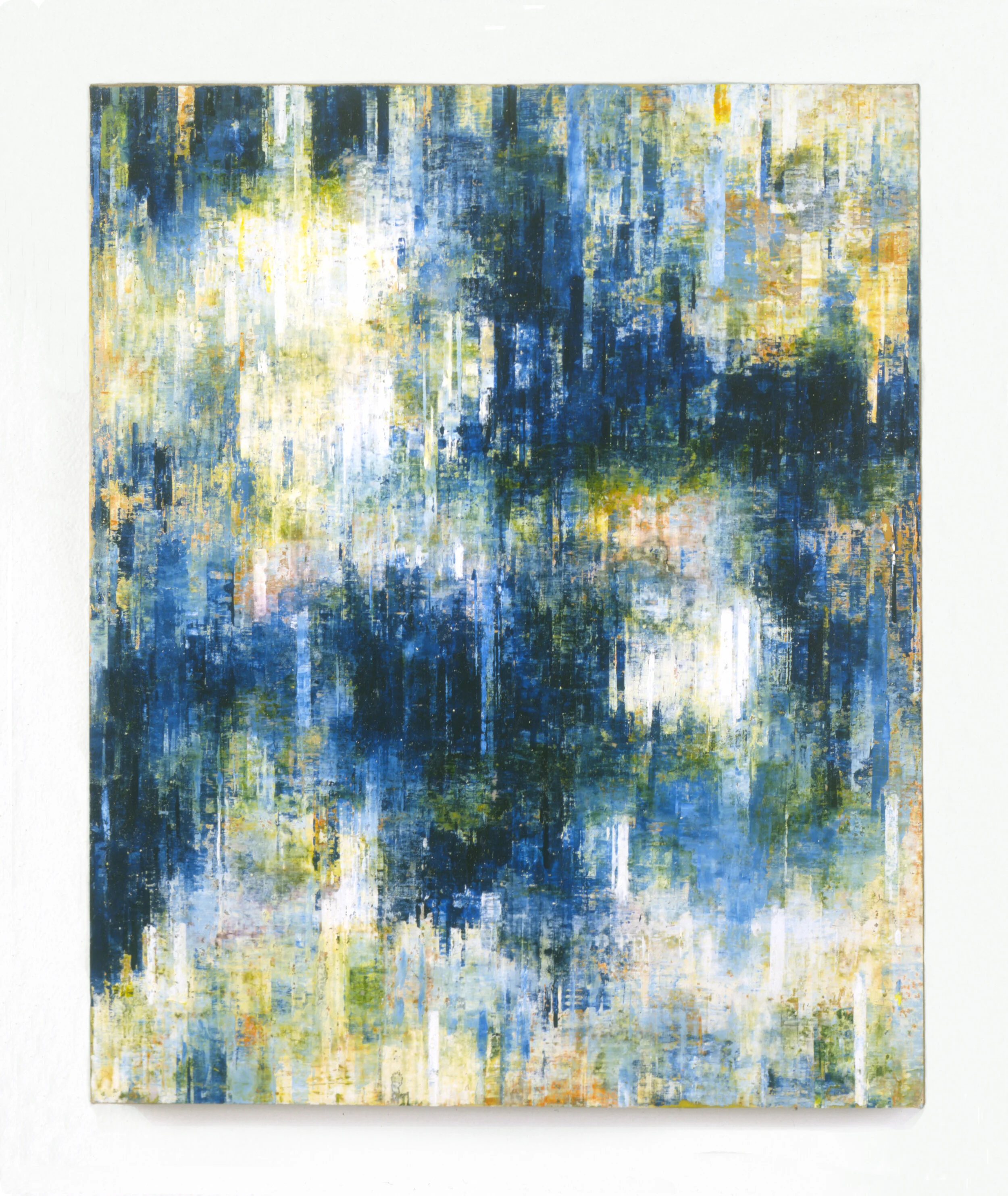 Signal Set 5, 1999 Acrylic ink, gouache and watercolor on vellum, on linen on wood 16.5” x 13.5” 