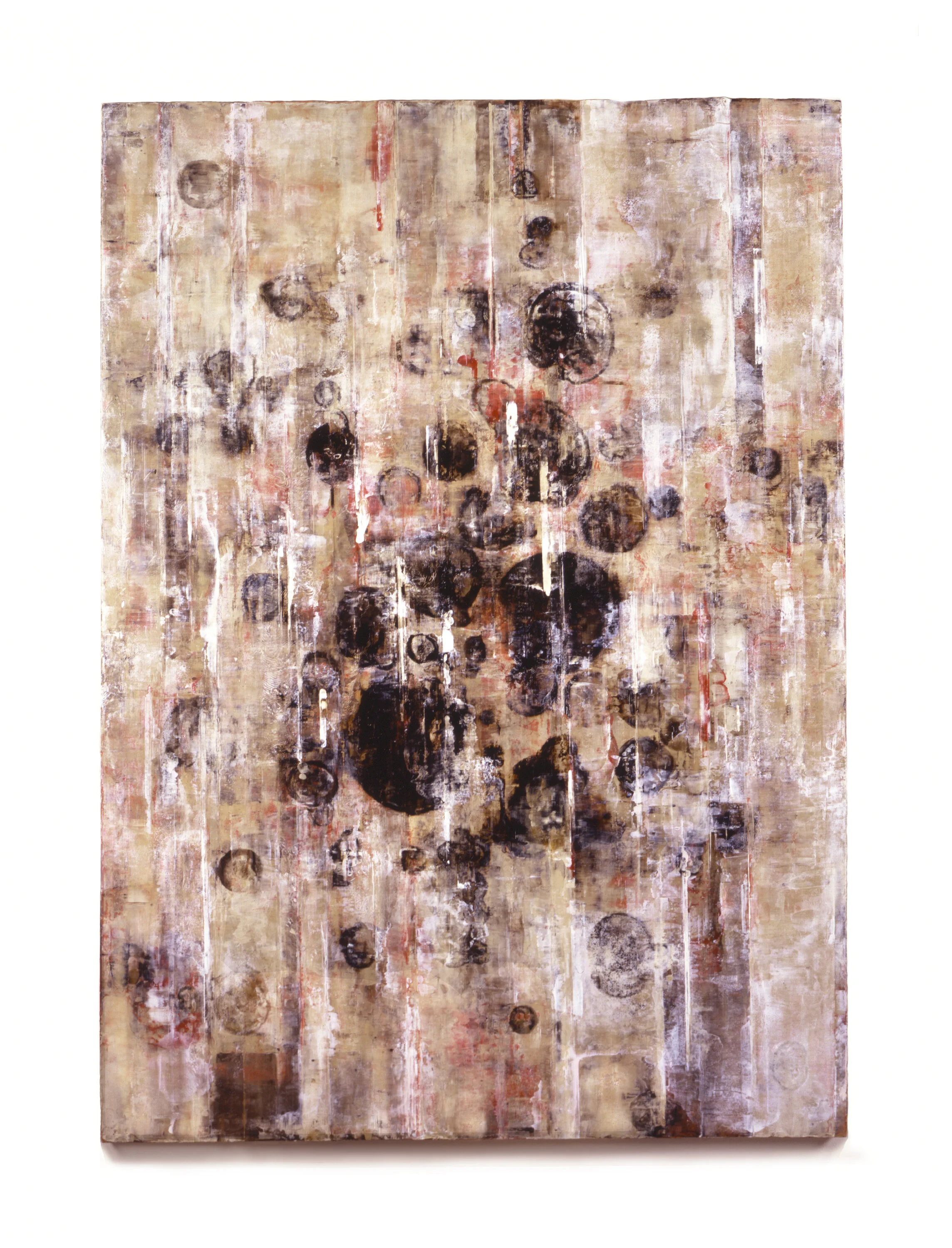  Fieldmarks/Faring, 1996 oil, asphalt and alykd resin on canvas 62” x 48 