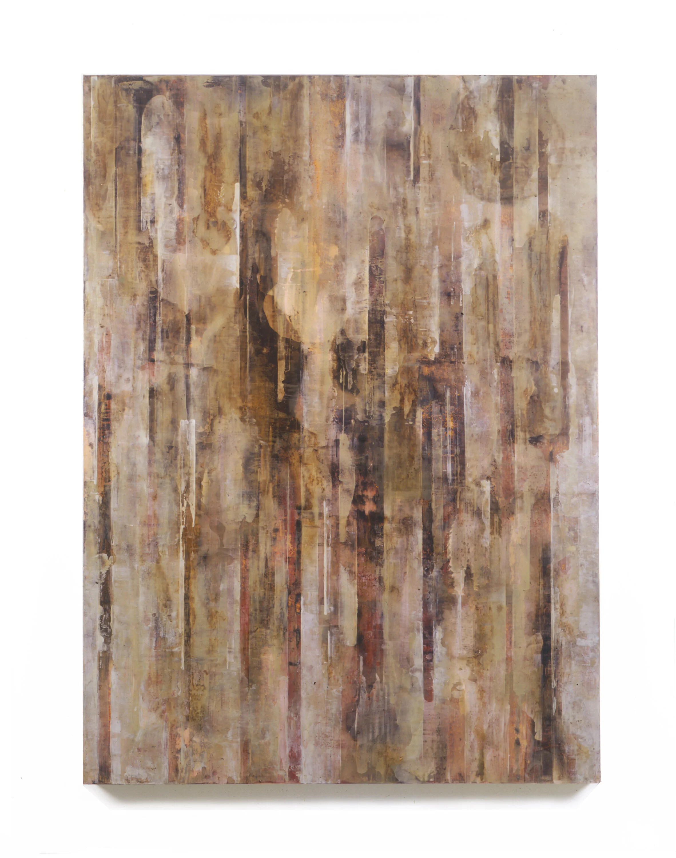  Field Theory, 1995 Oil, enamel, asphalt, and alykd resin on canvas 66” x 48” 