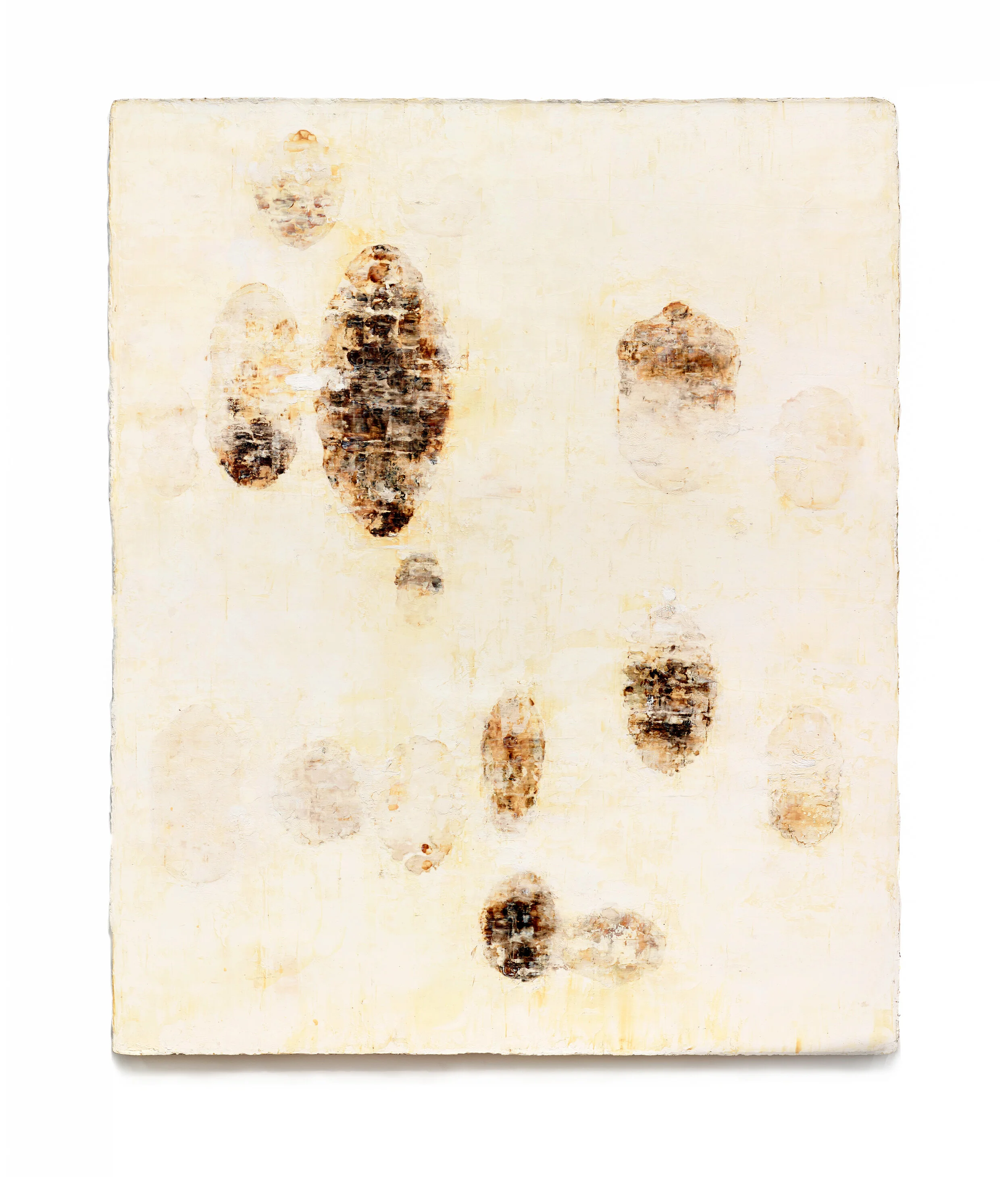  Outpost, 1999 Oil, asphalt and alykd resin on canvas 56.5” x 46.5” 