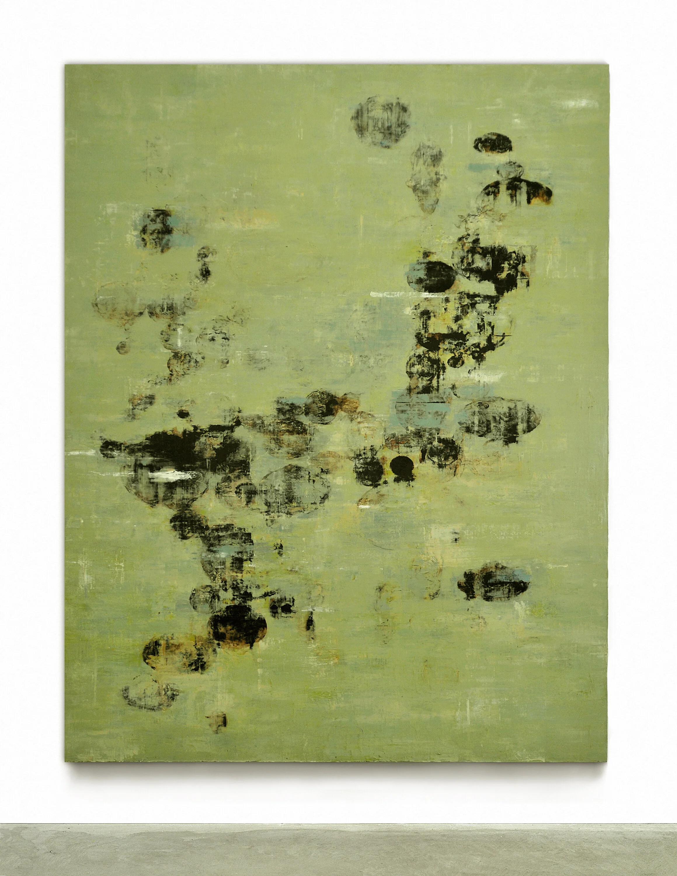  Green Riser, 2003 Oil, asphalt, alykd resin on canvas 108” x 84” 