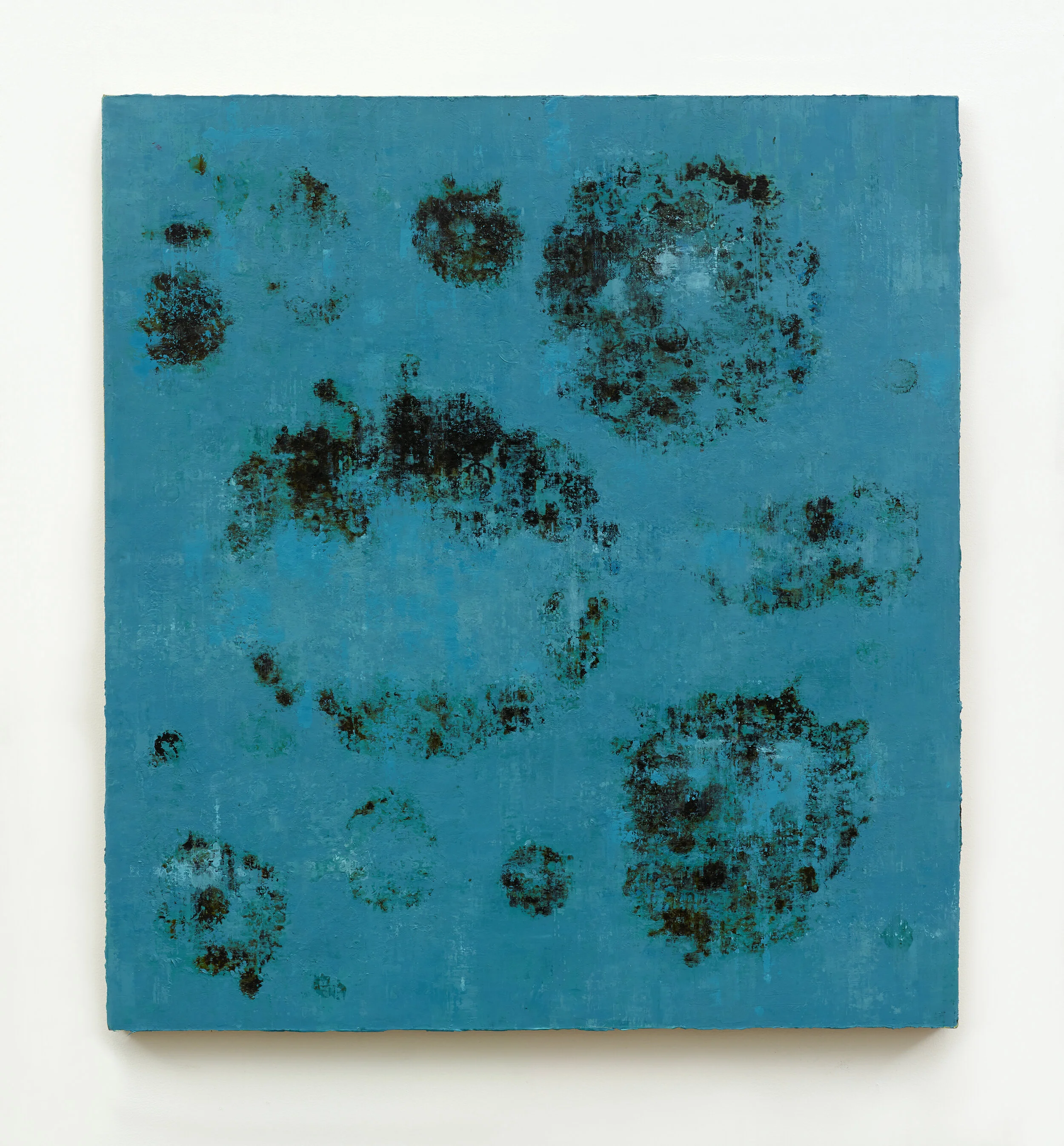  Blue Press, 2013 Oil and asphaltum on canvas 45” x 41” 