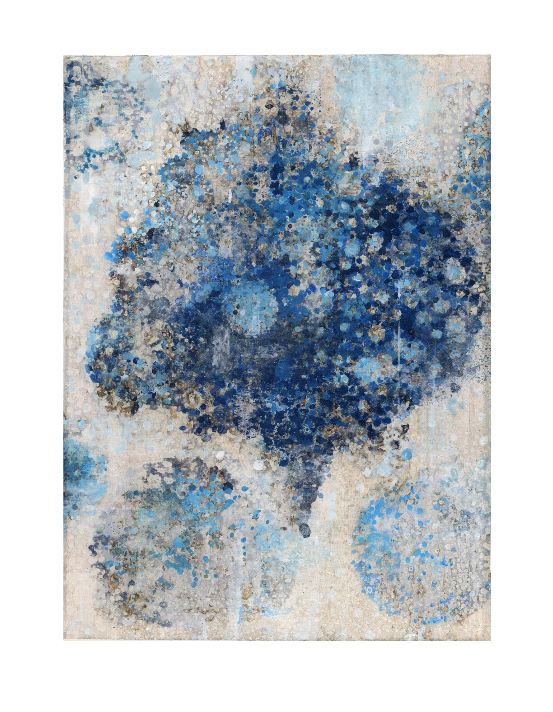  Blue Riser, 2012 Acrylic ink, watercolor and asphaltum on museum board 8” x 6” 