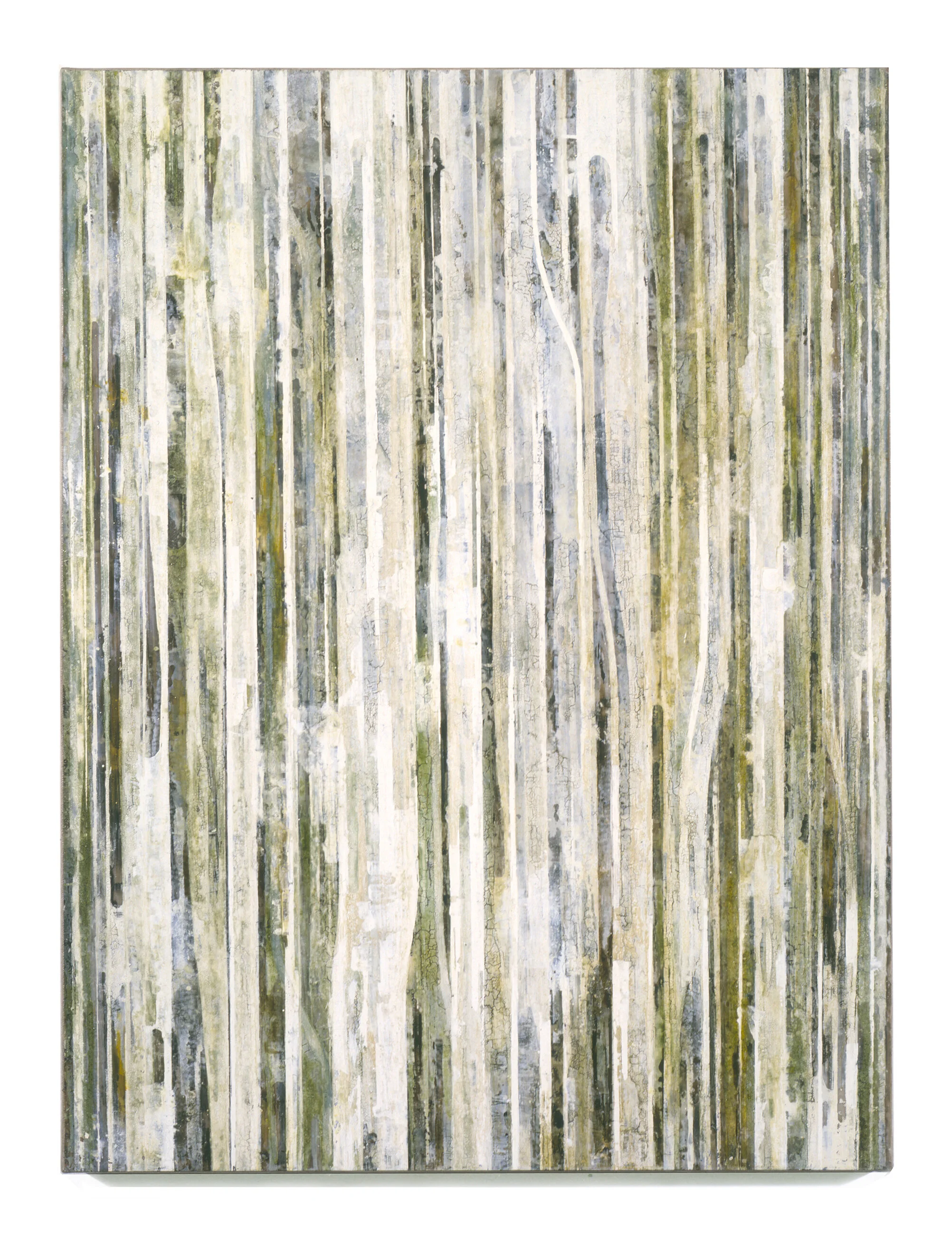  Fieldmarks VI, 1993 Acrylic ink, watercolor and asphaltum on vellum, on linen, on wood panel 24” x 18” 