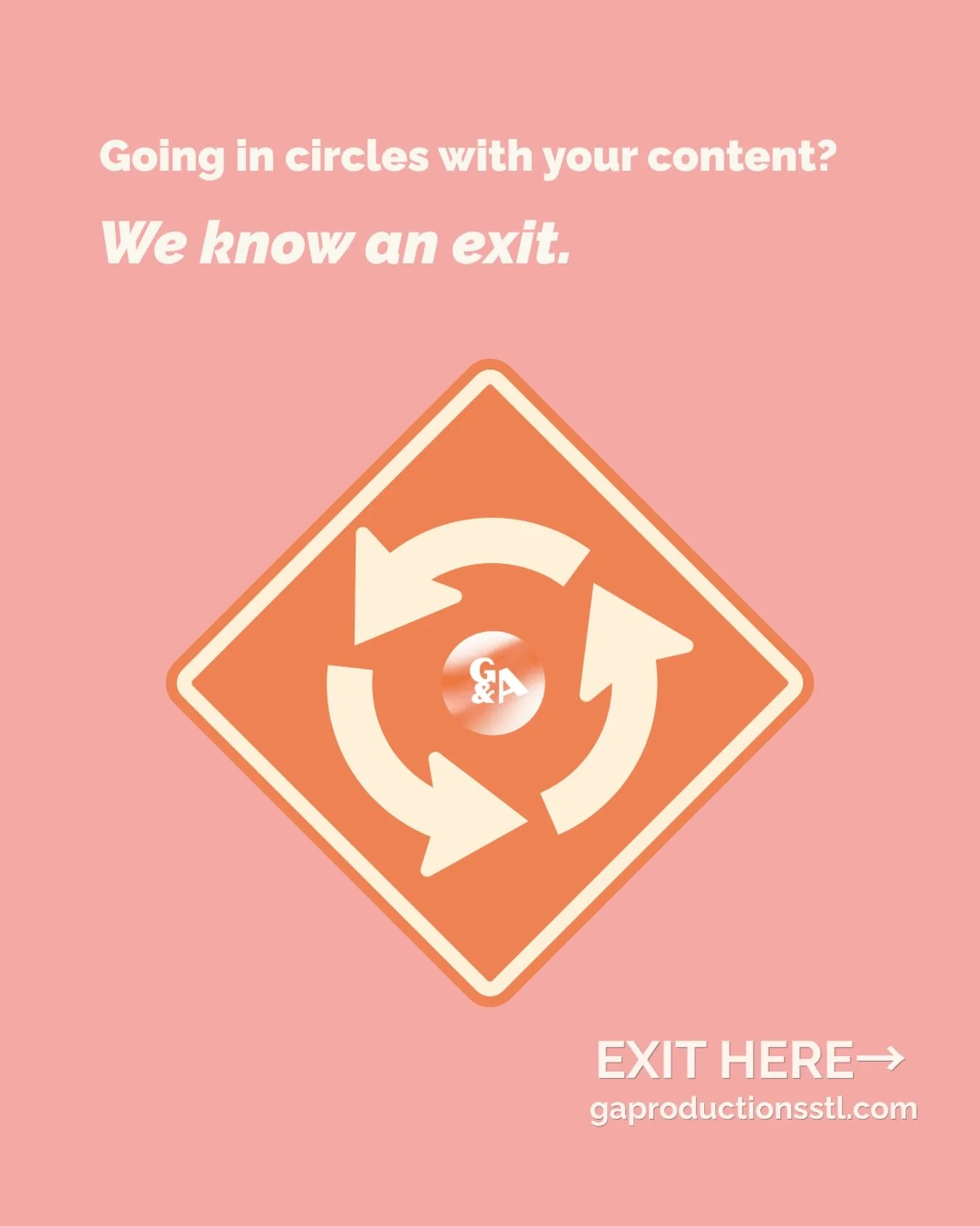 Been circling the same content ideas for a little too long? 🚗💨

Consider this your sign to take the exit.

Video, photo + content creation made a little easier with your favorite STL duo.

See where it takes you &rarr; gaproductionsstl.com

#STLCre